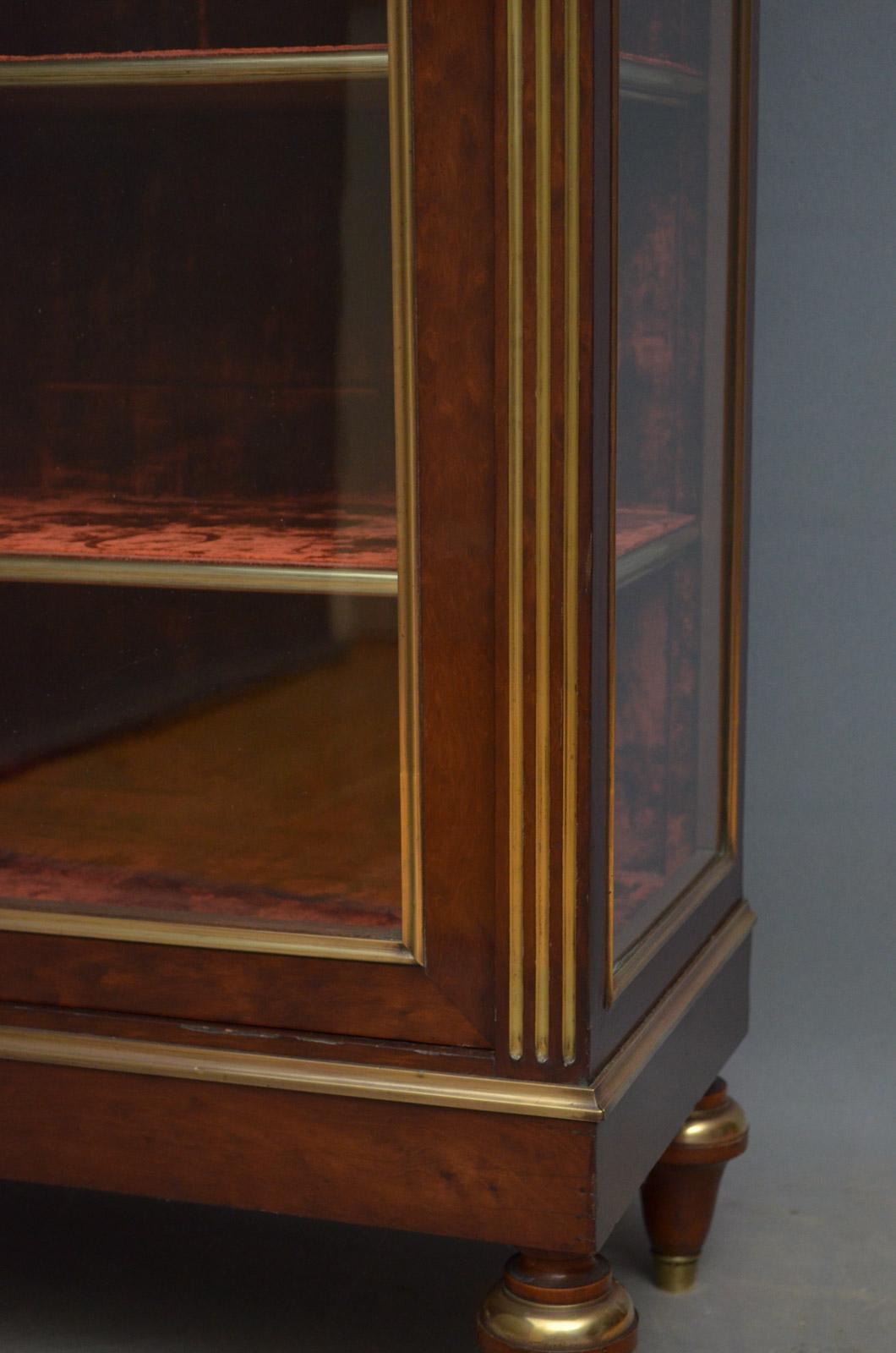 Brass 19th Century Continental Vitrine, Display Cabinet
