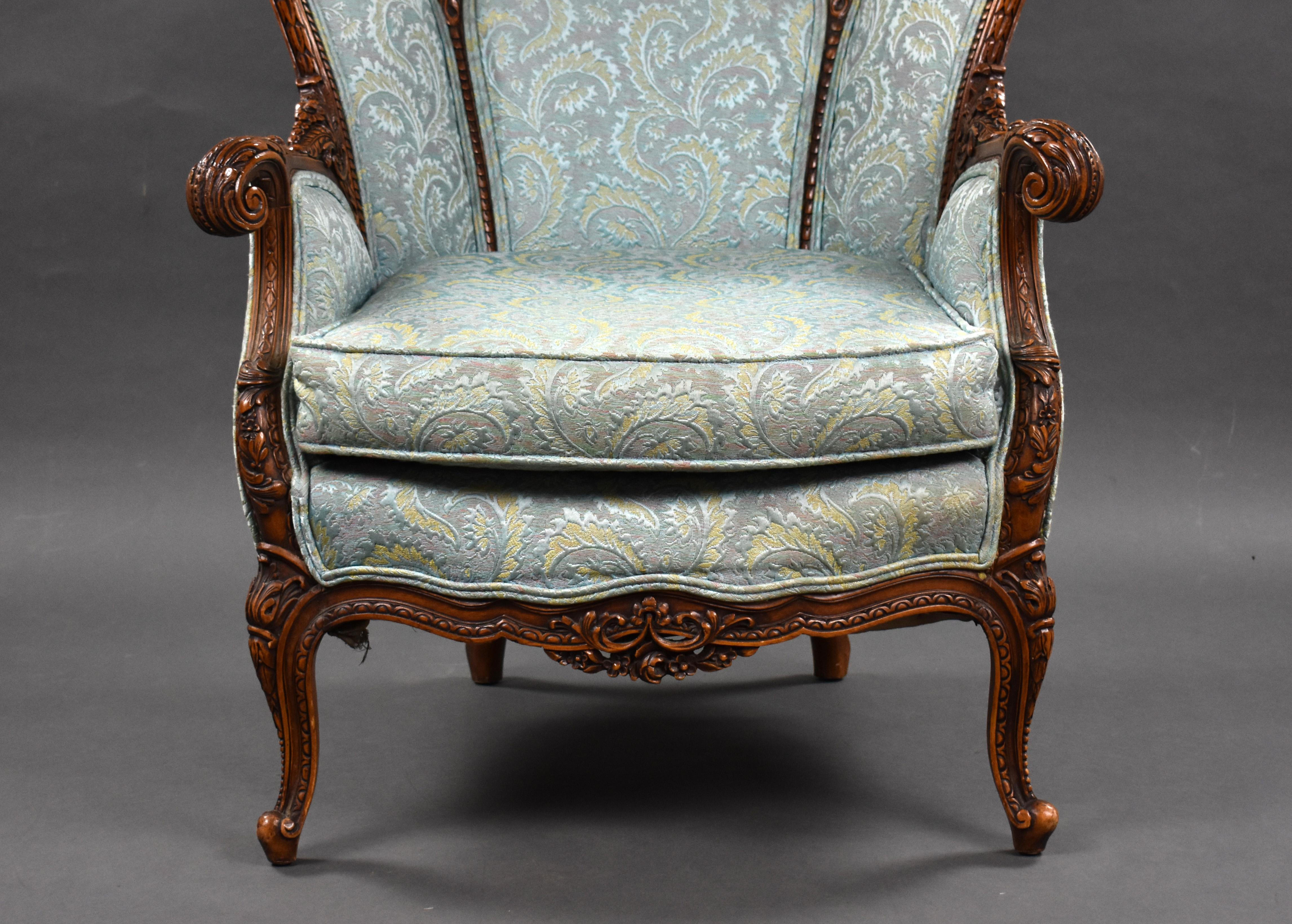 Victorian 19th Century Continental Walnut Armchair For Sale