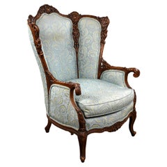 Kontinentaler Sessel aus Nussbaumholz, 19. Jahrhundert