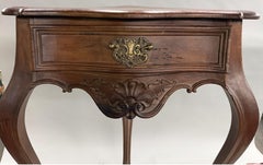 19th Century Continental Walnut Corner One Drawer Stand with Cabriole Legs