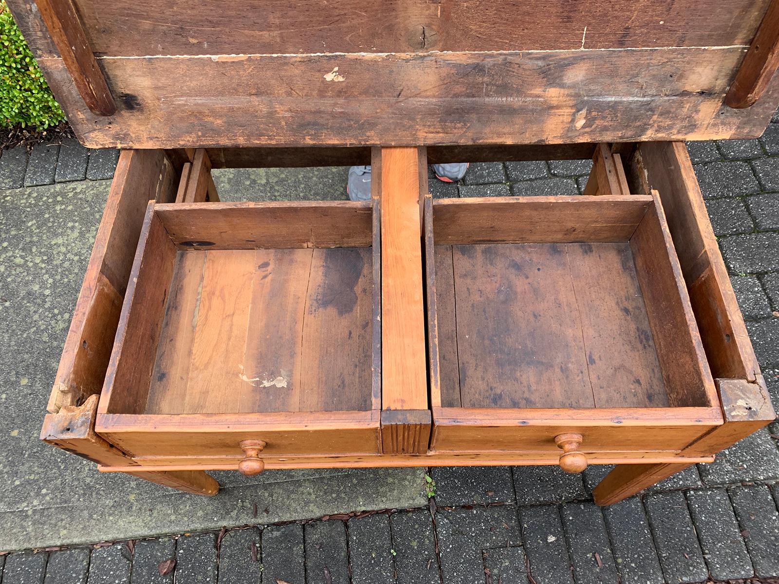 19th Century Continental Work Table with Two Drawers For Sale 5