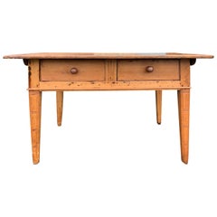 19th Century Continental Work Table with Two Drawers