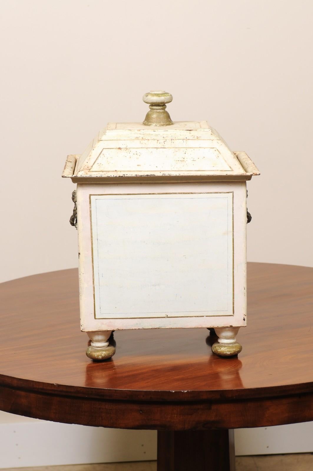 19th Century Continential English Painted Coal Scuttle with Liner For Sale 6