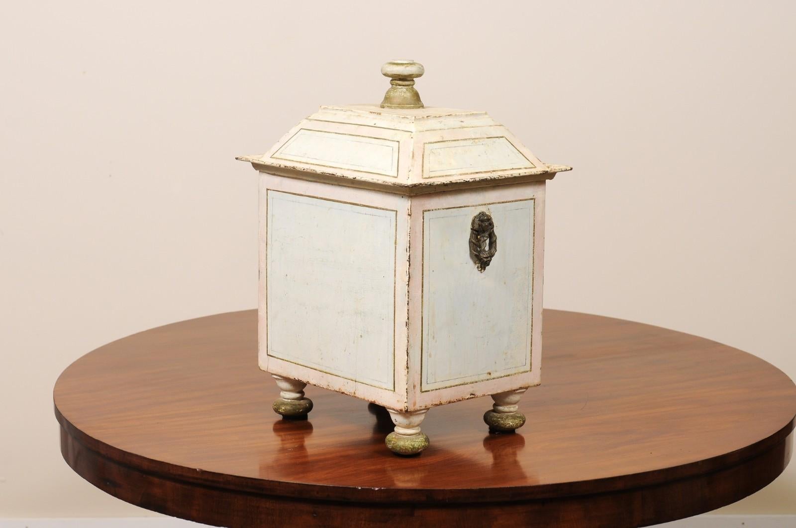 19th Century Continential English Painted Coal Scuttle with Liner For Sale 3