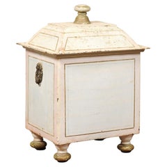 19th Century Continential English Painted Coal Scuttle with Liner