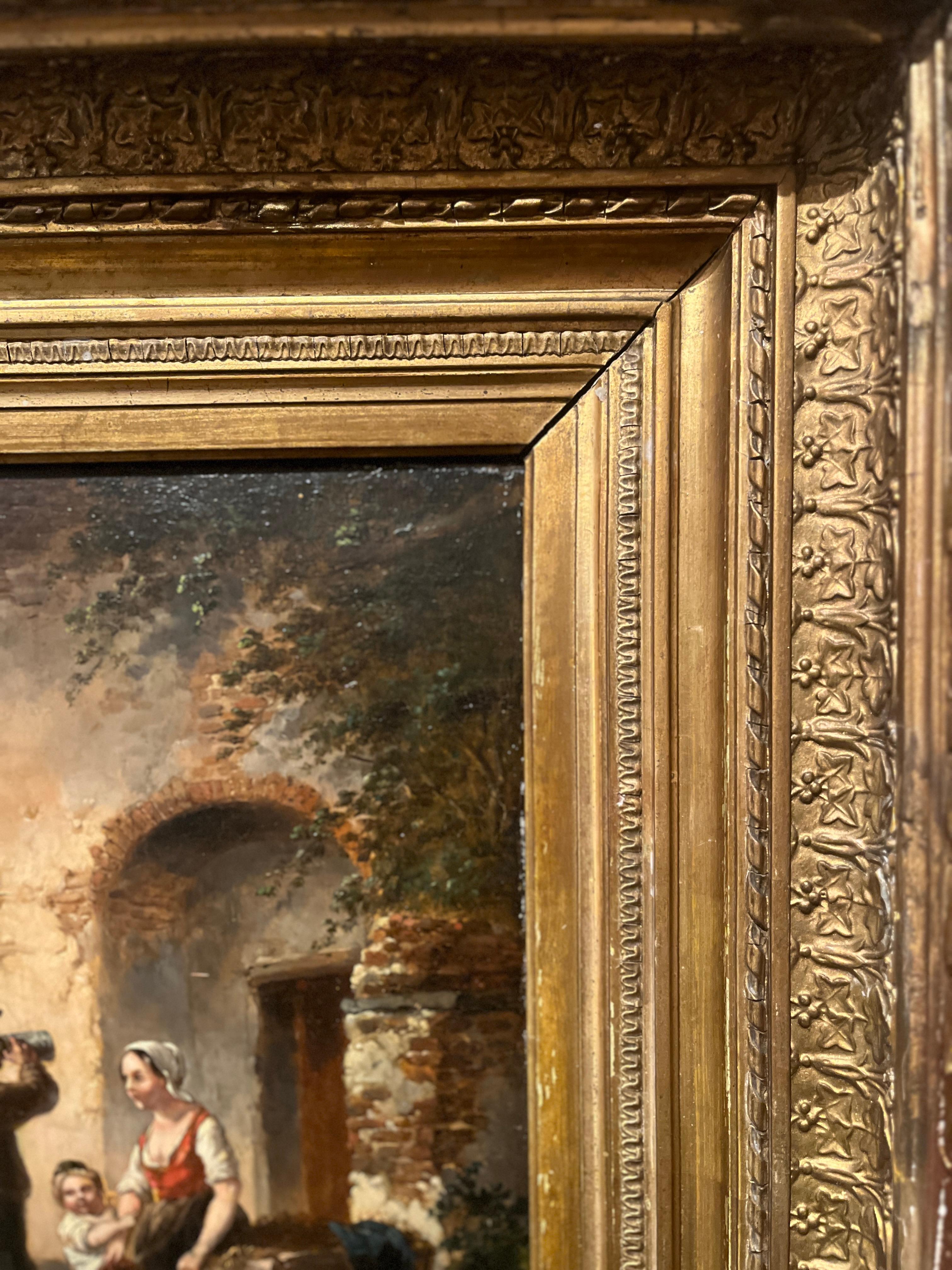 Konversation am Eingang des Inns des 19. Jahrhunderts – Wouterus Vershuur (Neorenaissance) im Angebot