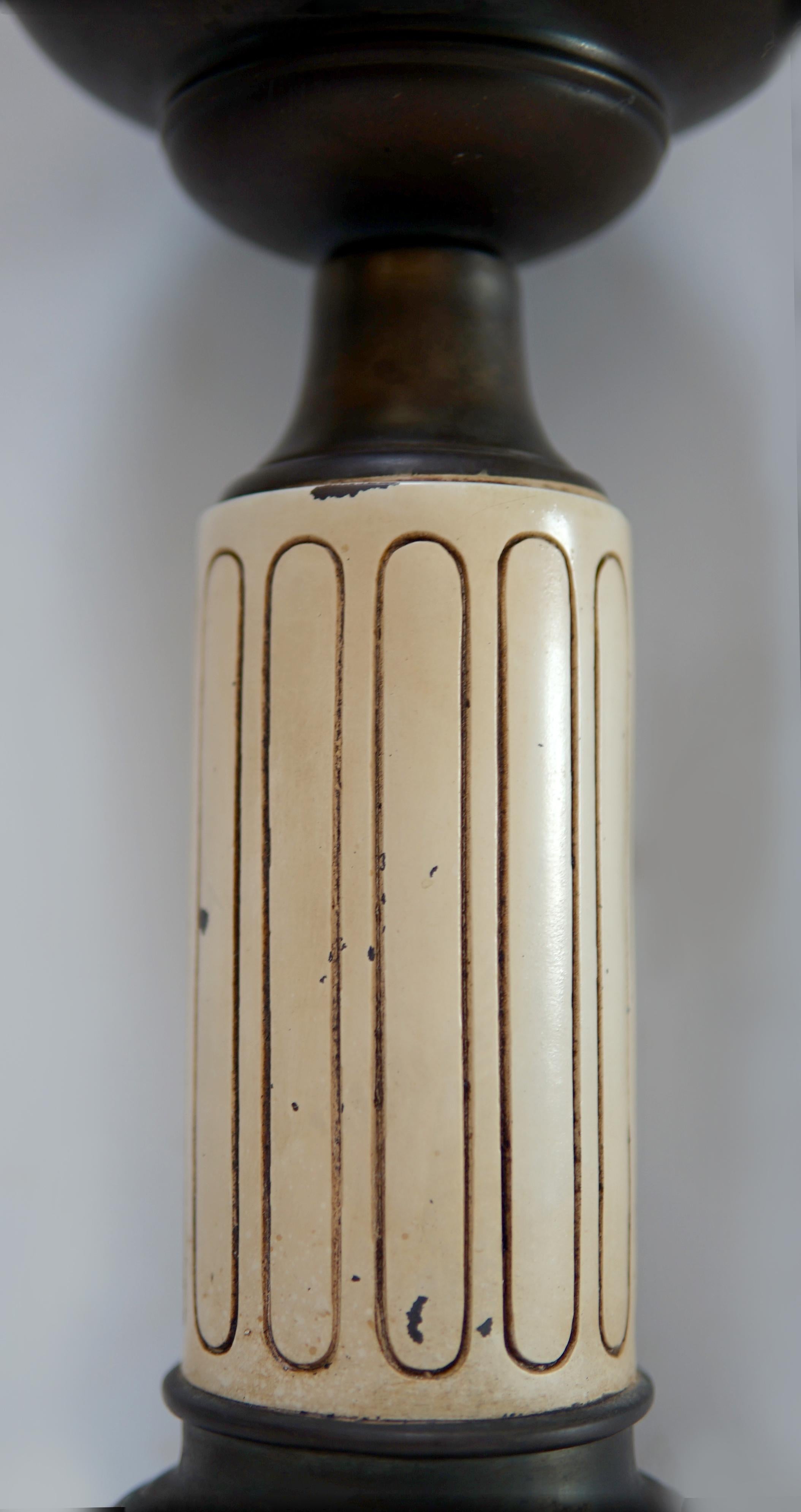 Konverted Öllampe des 19. Jahrhunderts mit Schirm im Zustand „Gut“ im Angebot in Lomita, CA