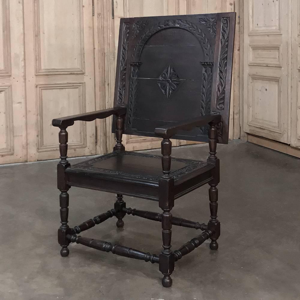 Renaissance 19th Century Convertible Monk's Chair or End Table