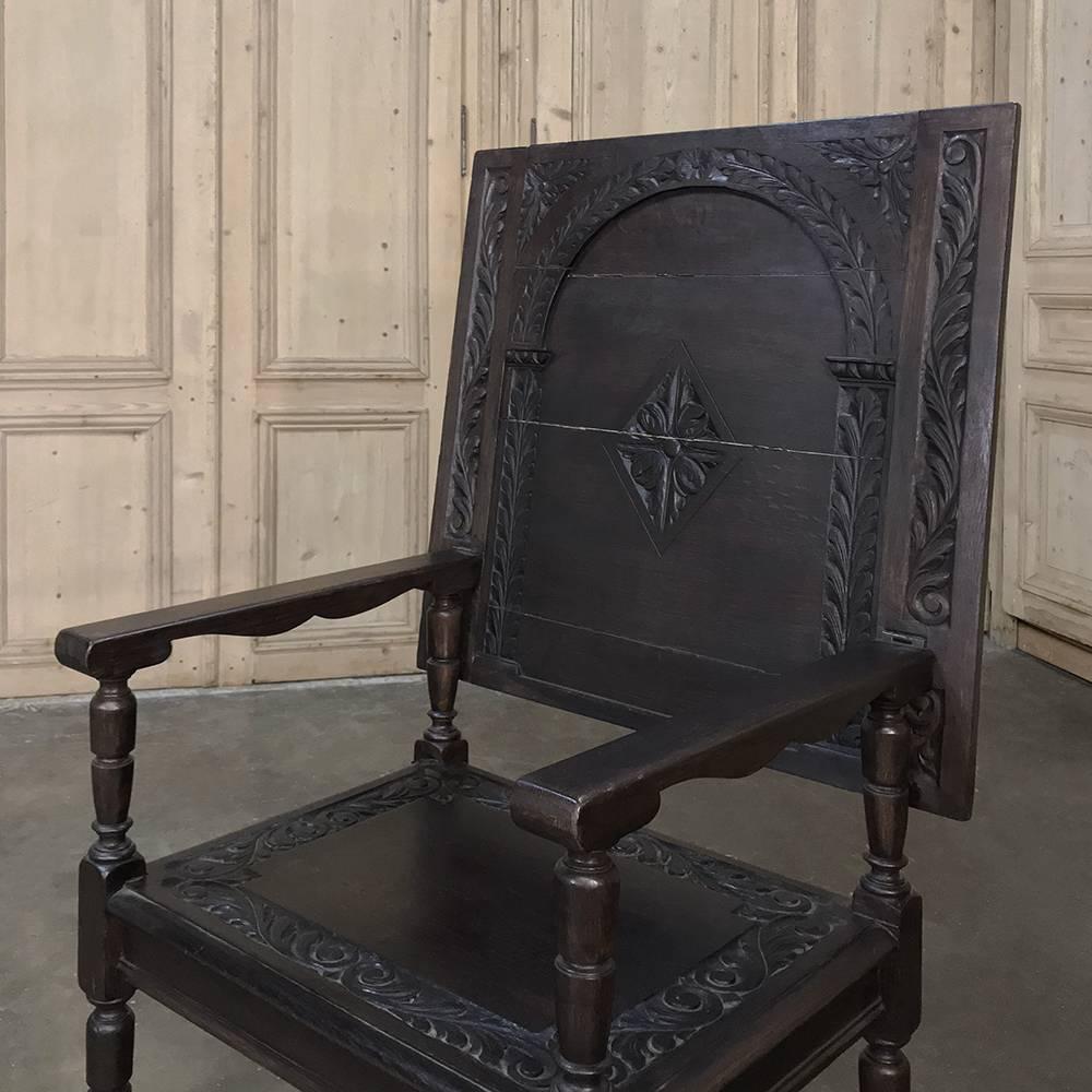 French 19th Century Convertible Monk's Chair or End Table