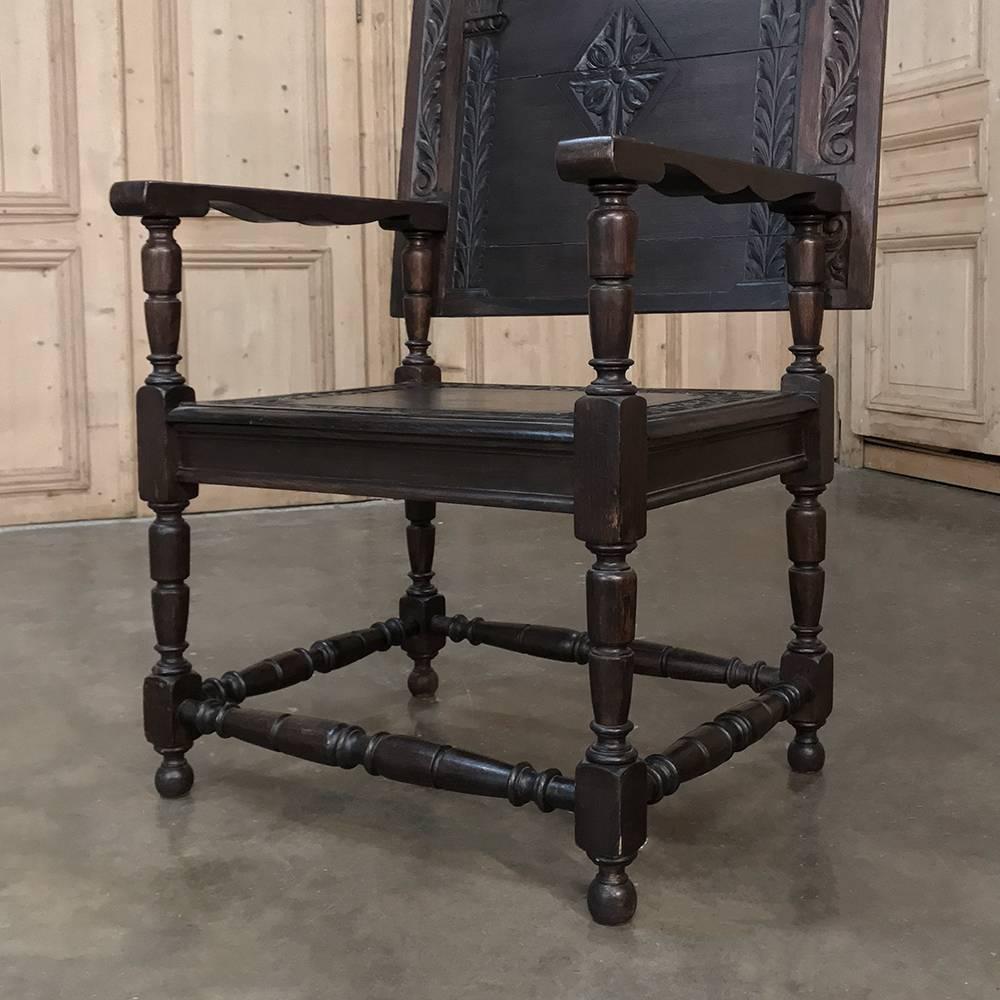 Hand-Crafted 19th Century Convertible Monk's Chair or End Table