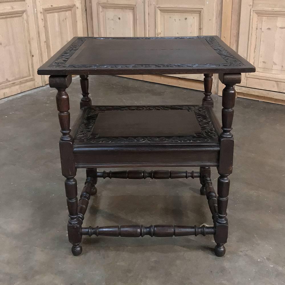 19th Century Convertible Monk's Chair or End Table In Good Condition In Dallas, TX