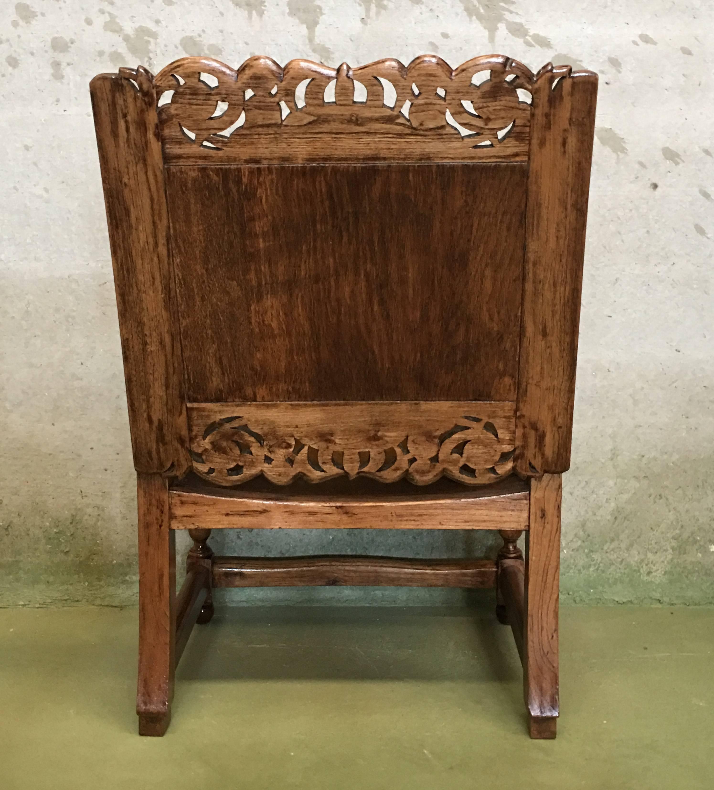 19th Century Convertible Monk's Chair or End Table. Walnut foldable Armchair 2