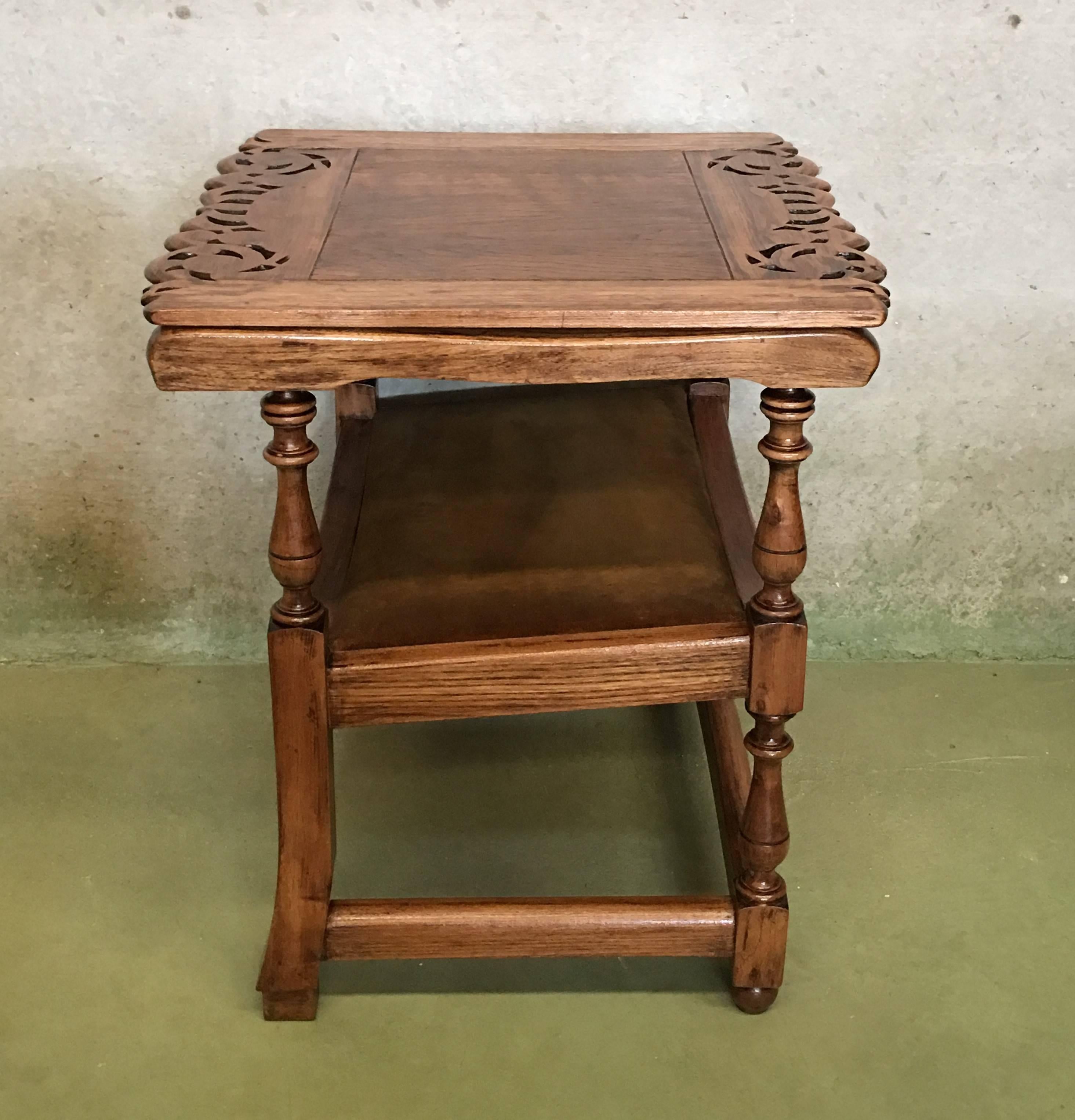 19th Century Convertible Monk's Chair or End Table. Walnut foldable Armchair 3