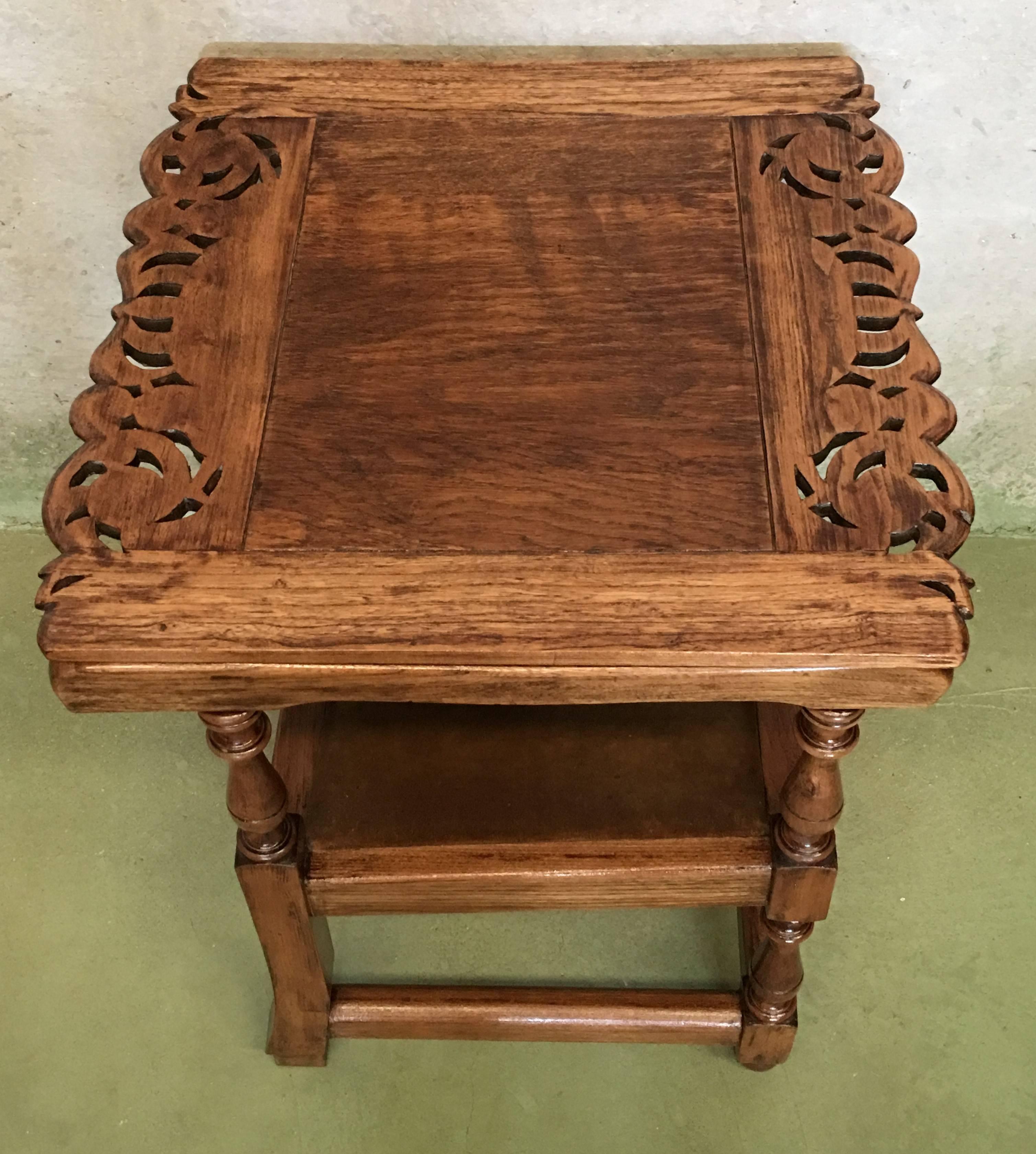 19th Century Convertible Monk's Chair or End Table. Walnut foldable Armchair 4