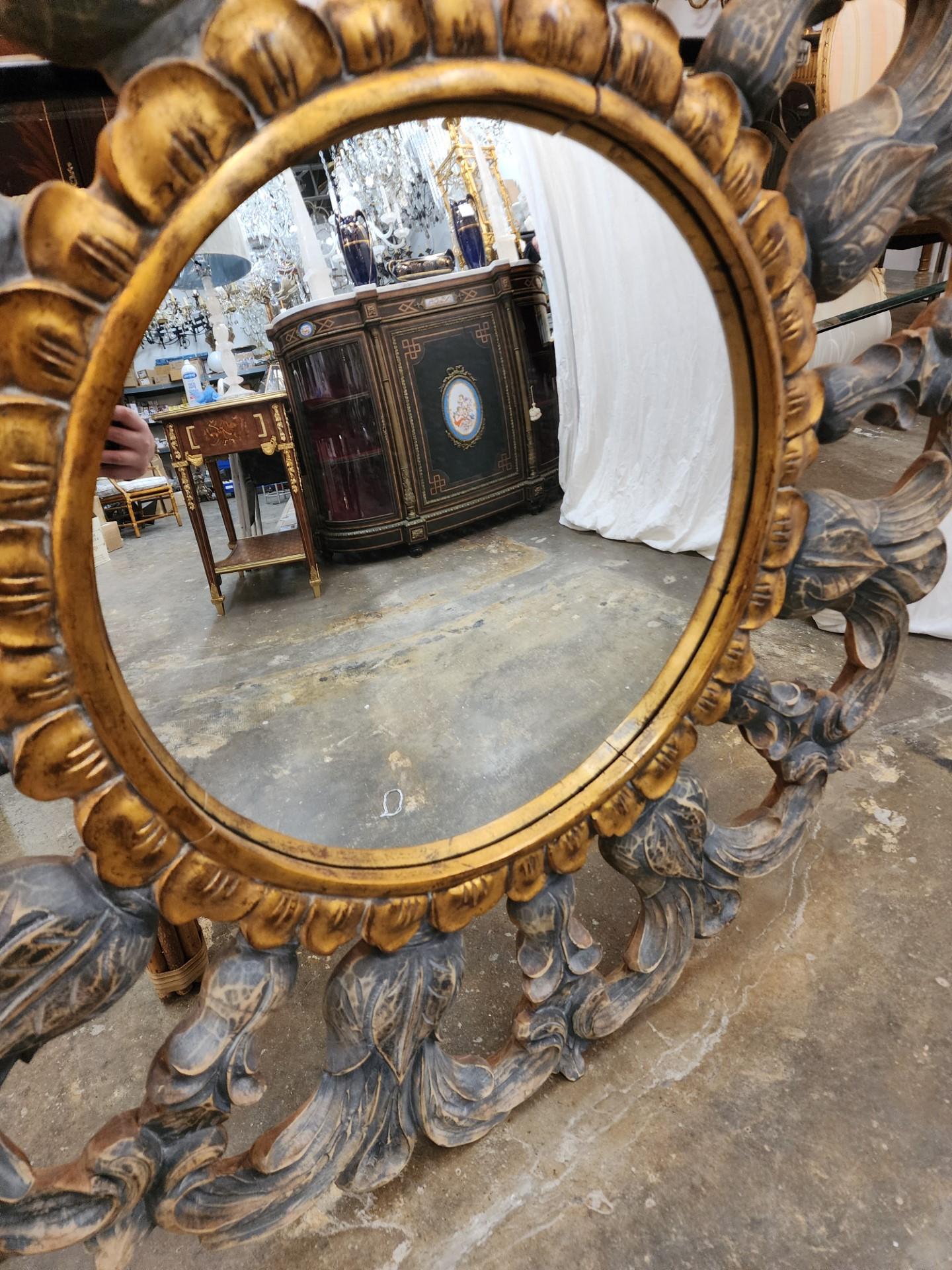 American Classical 19th Century Convex Mirror  For Sale