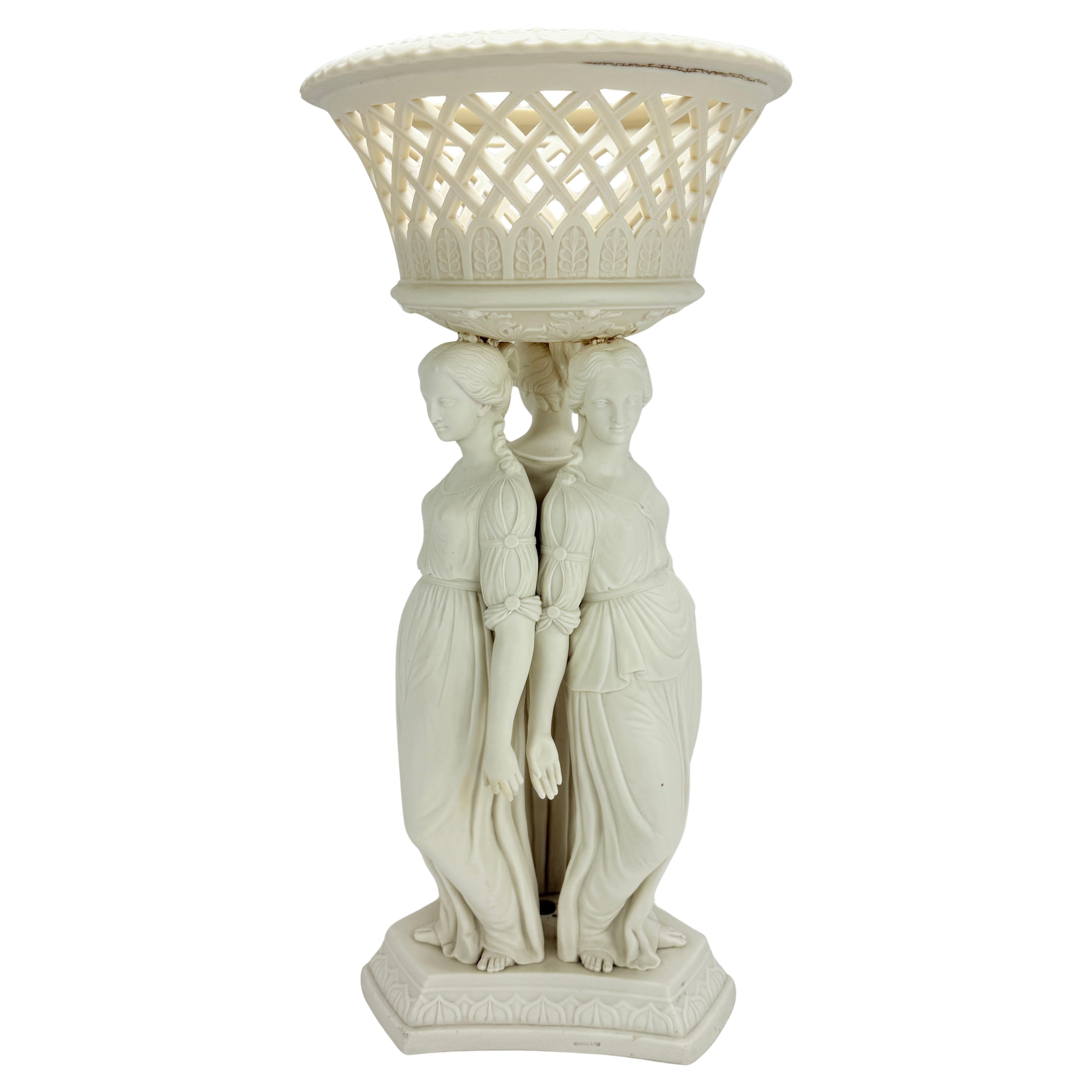 XIX secolo, Centrotavola in parigino neoclassico Copeland "3 Grazie" C.C. 1880 in vendita