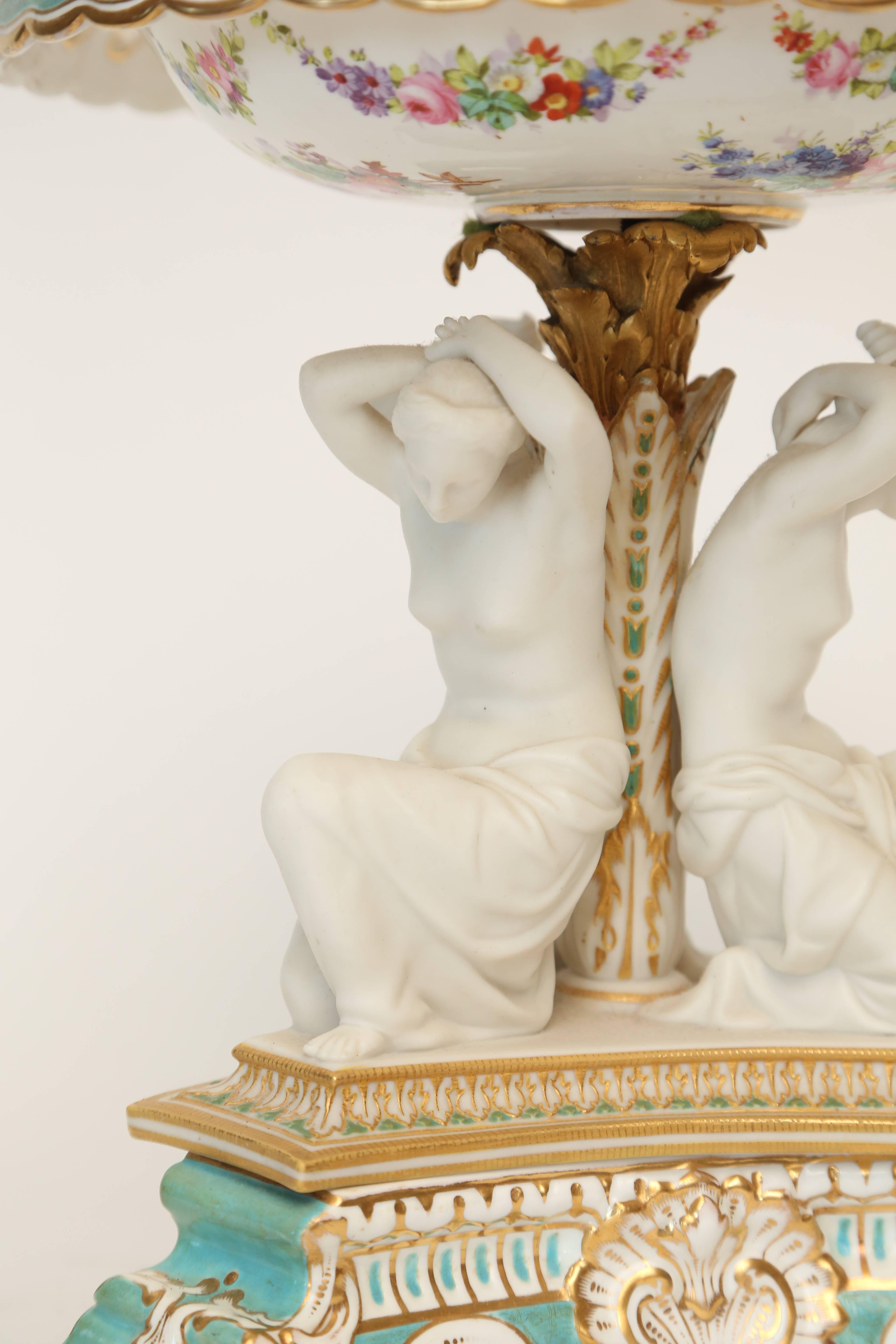 English 19th Century Copeland Porcelain Figural Tazza