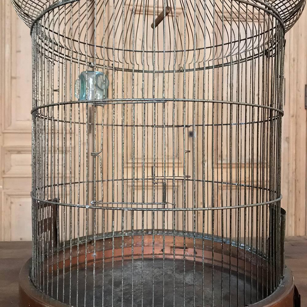 19th Century  French Wire Copper and Steel Birdcage 1