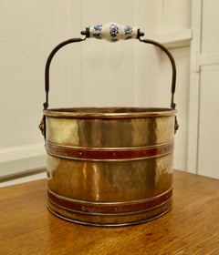 19th Century Copper and Brass Plant Pot Bucket or Wine Cooler