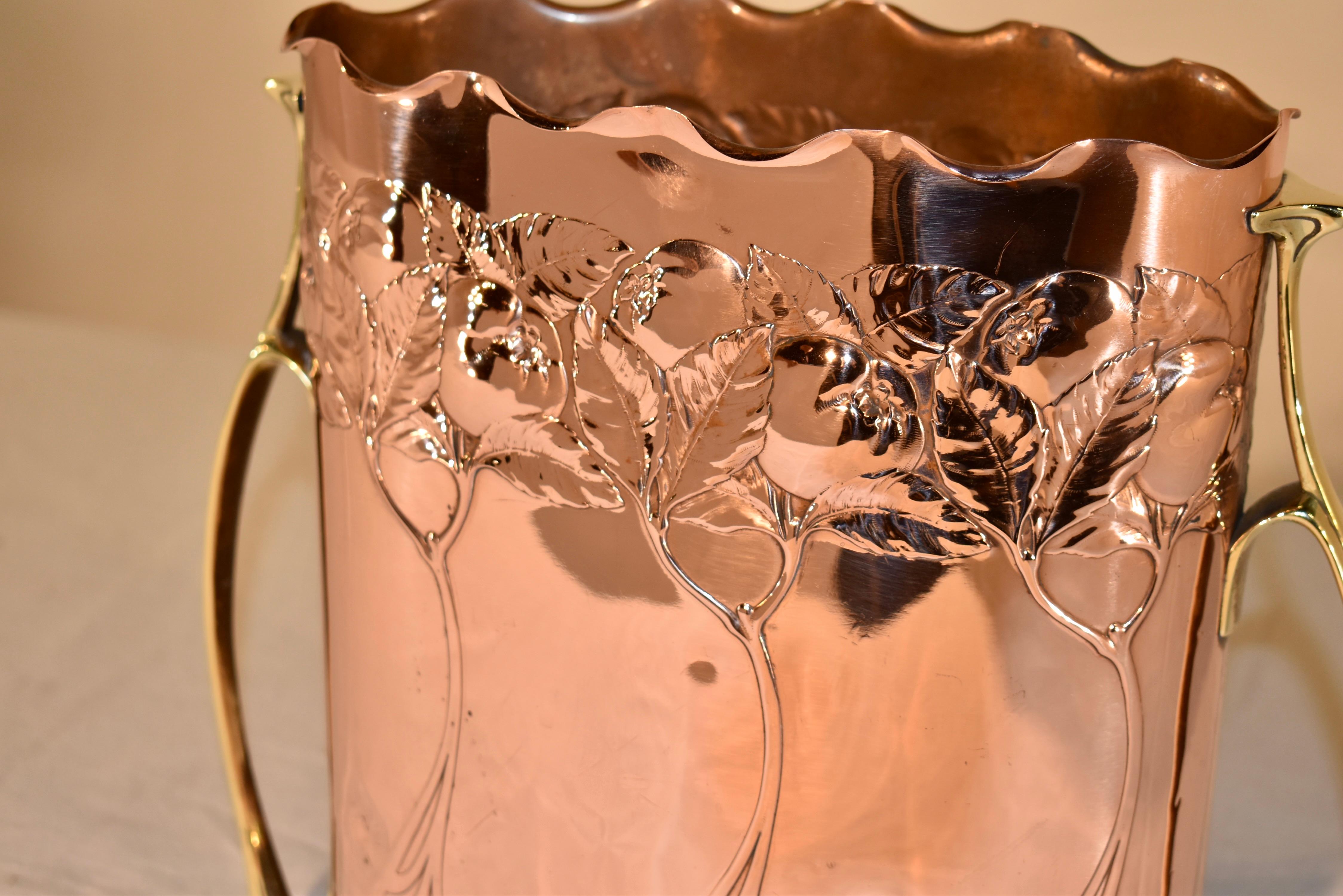 19th Century Copper and Brass Planter from France For Sale 4