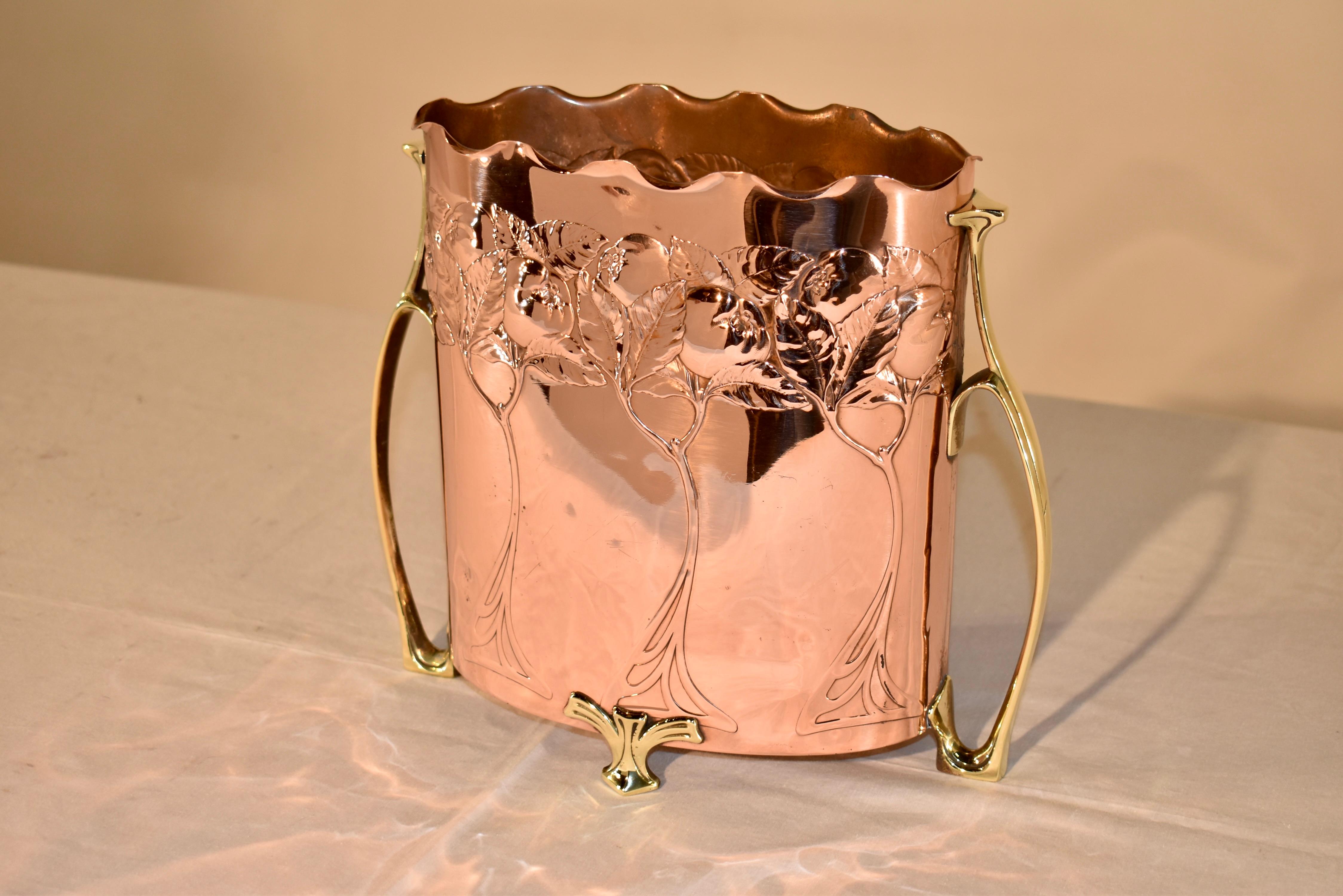 19th Century Copper and Brass Planter from France For Sale 3