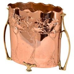 Antique 19th Century Copper and Brass Planter from France