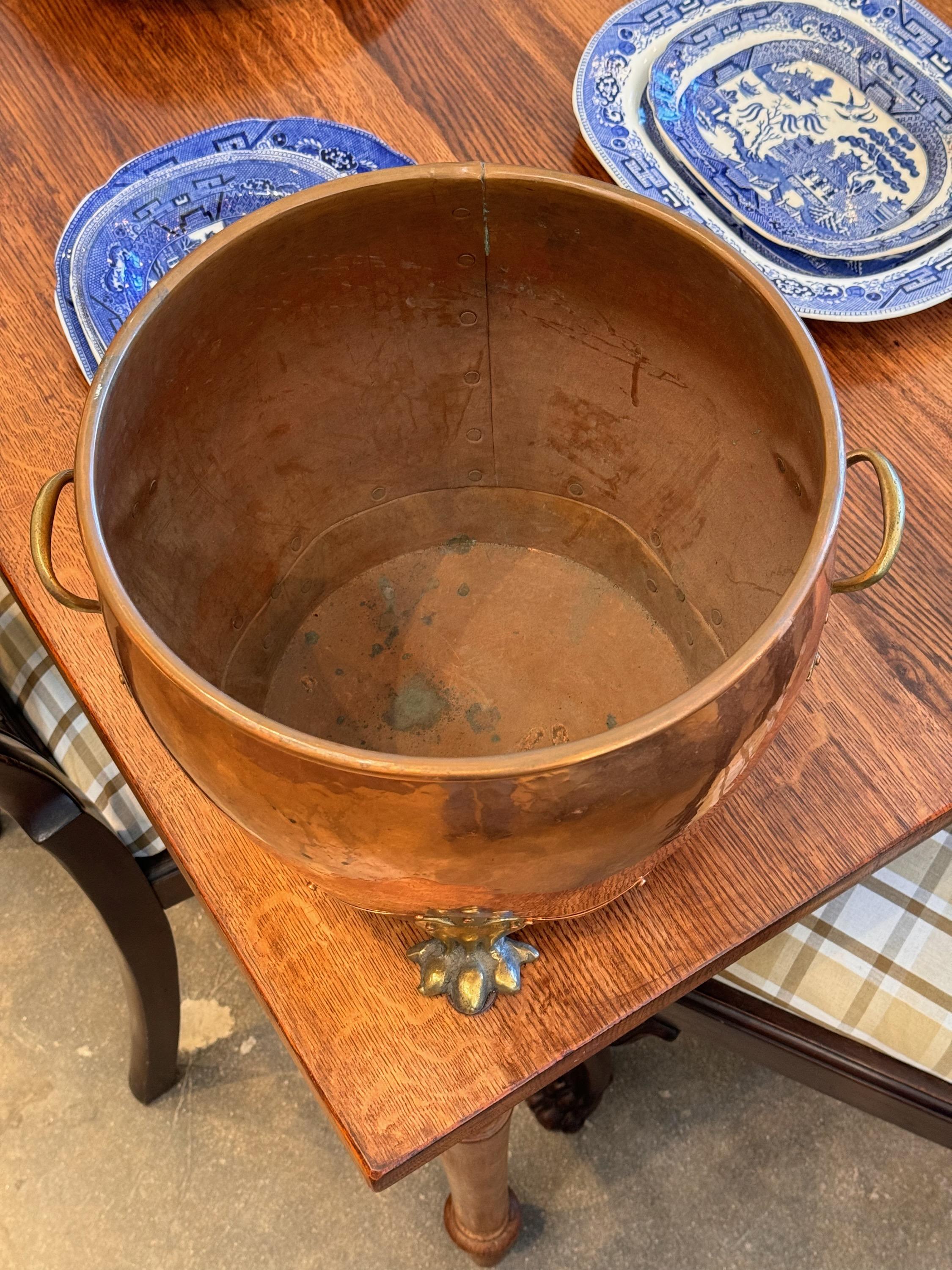 19th Century Copper and Brass Pot 1