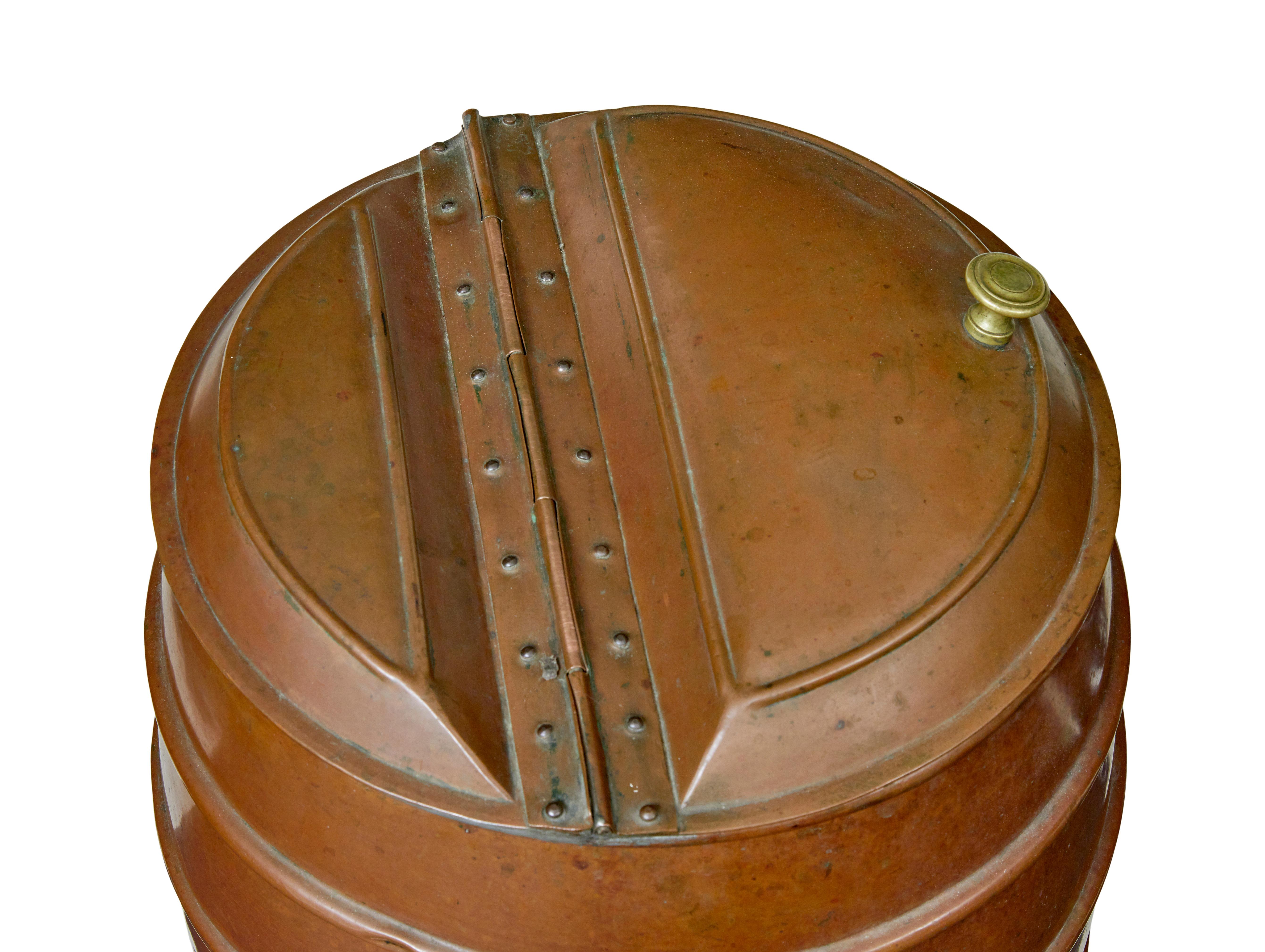 Wasserfass aus Kupfer und Messing aus dem 19. im Zustand „Gut“ im Angebot in Debenham, Suffolk
