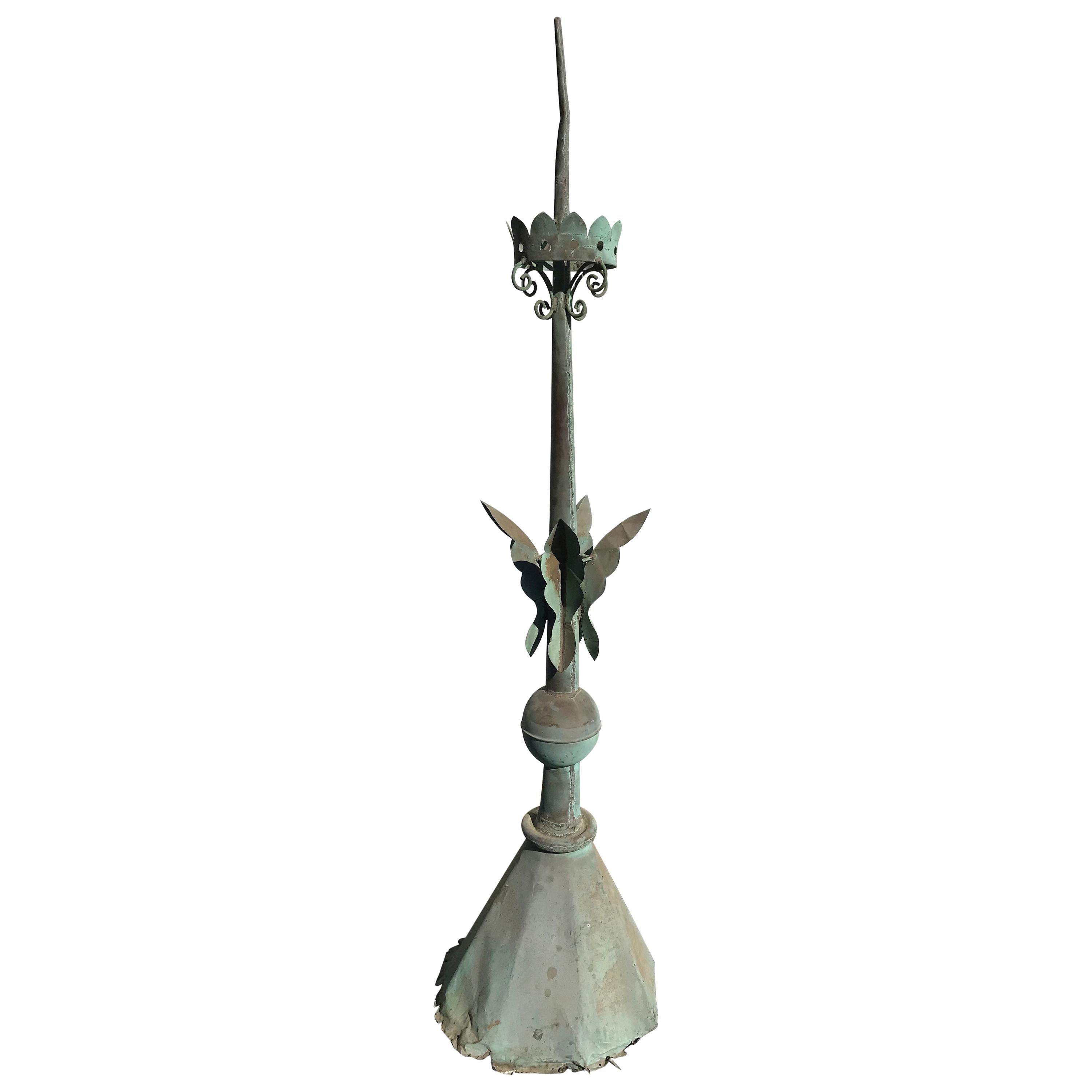 19th Century Copper Architectural Spire with Nice Surface Verdigris For Sale