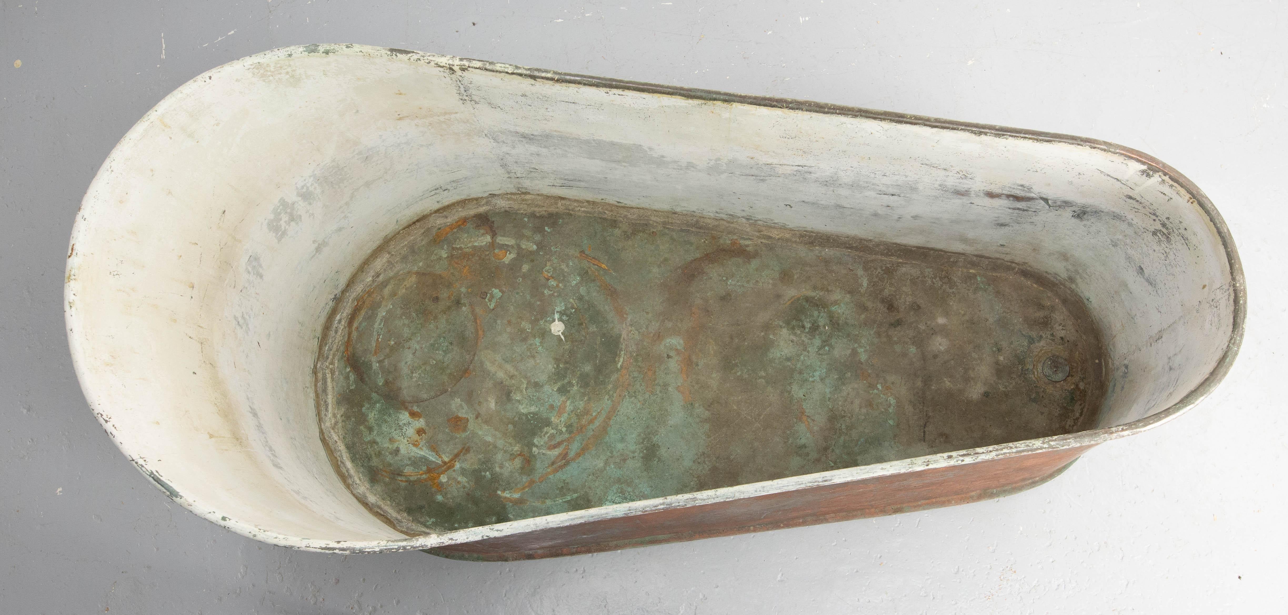 Kupfer-Badwanne aus dem 19. Jahrhundert, Frankreich im Angebot 6