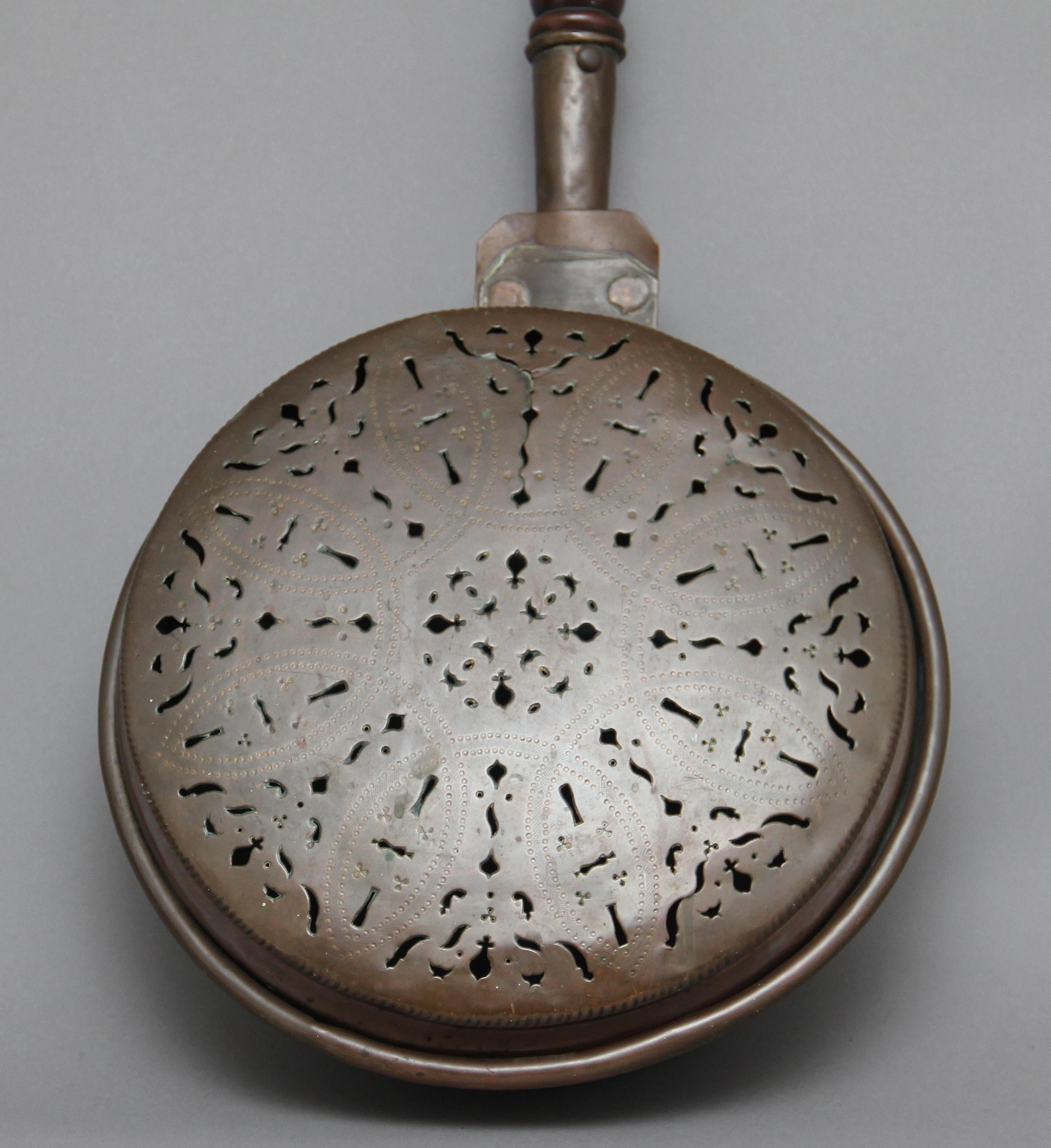 British 19th Century Copper Bed Warming Pan