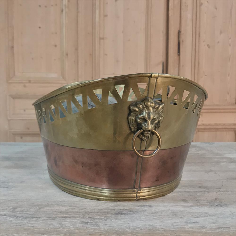 French 19th Century Copper & Brass Jardiniere For Sale