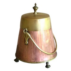 19th Century Copper & Brass Kindling Bucket