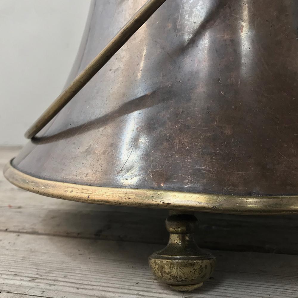 19th Century Copper and Brass Kindling Pot 2