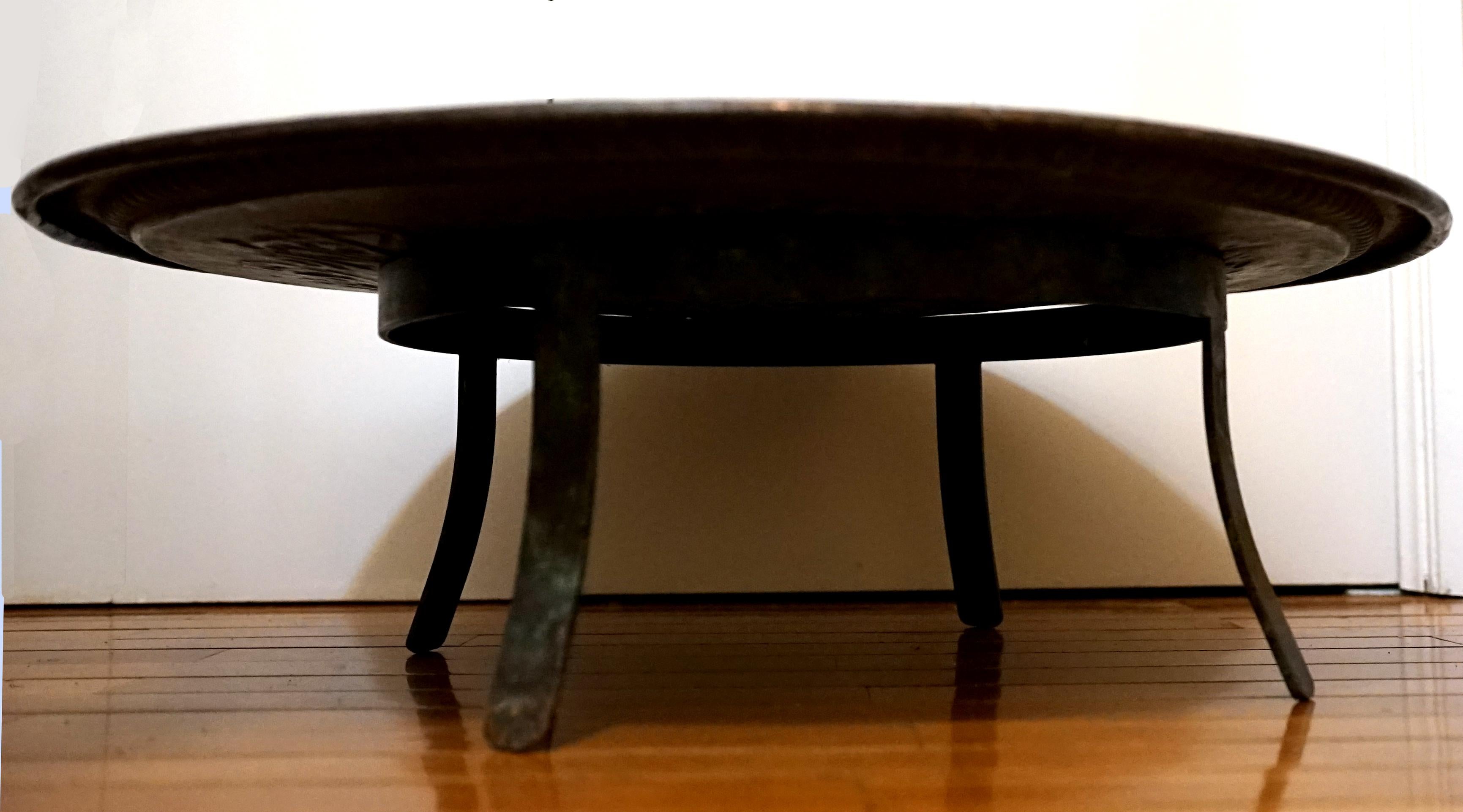 19th Century Copper-Bronze Tinned Ottoman Empire Table and Base For Sale 12