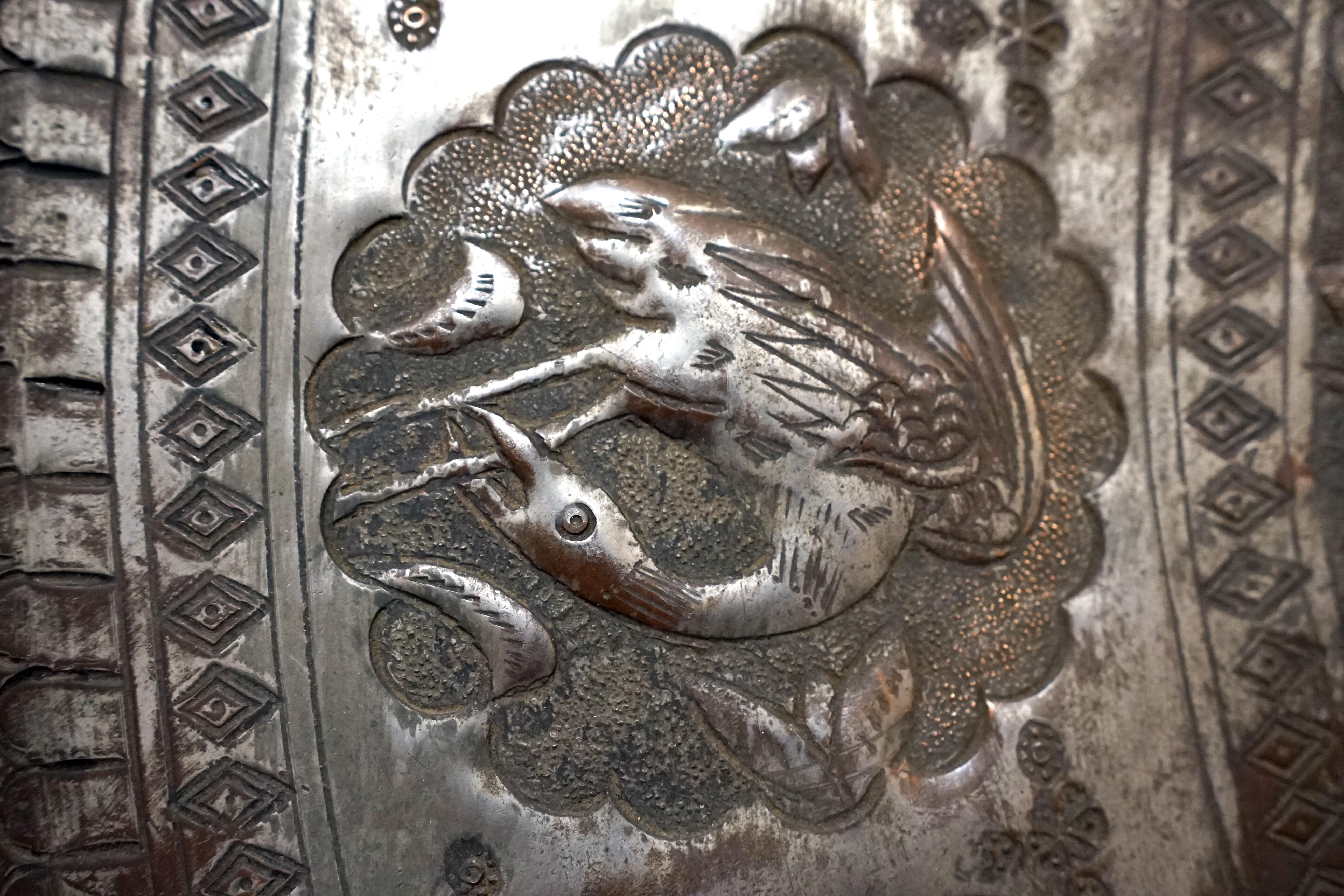 Turkish 19th Century Copper-Bronze Tinned Ottoman Empire Table and Base For Sale