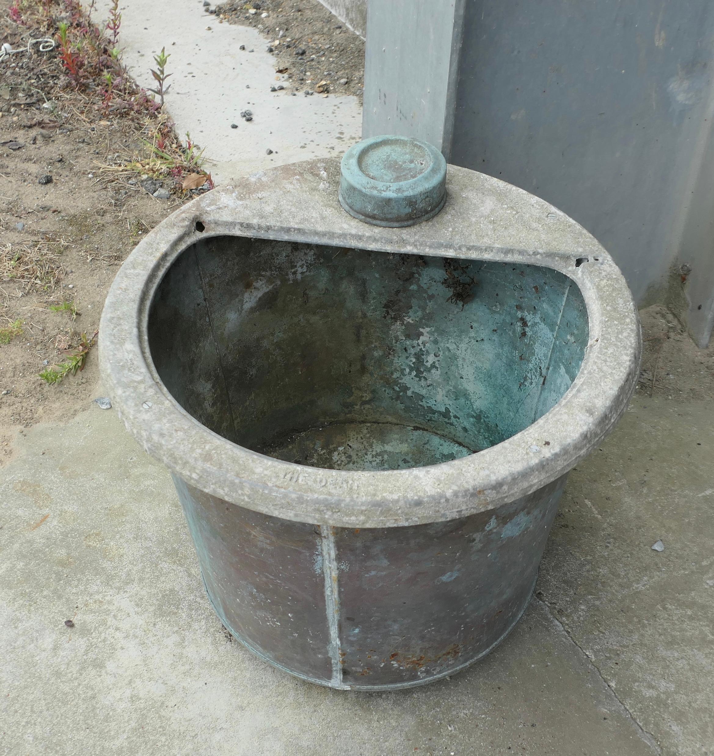 Industrial 19th Century Copper Cauldron Log Bin or Planter For Sale