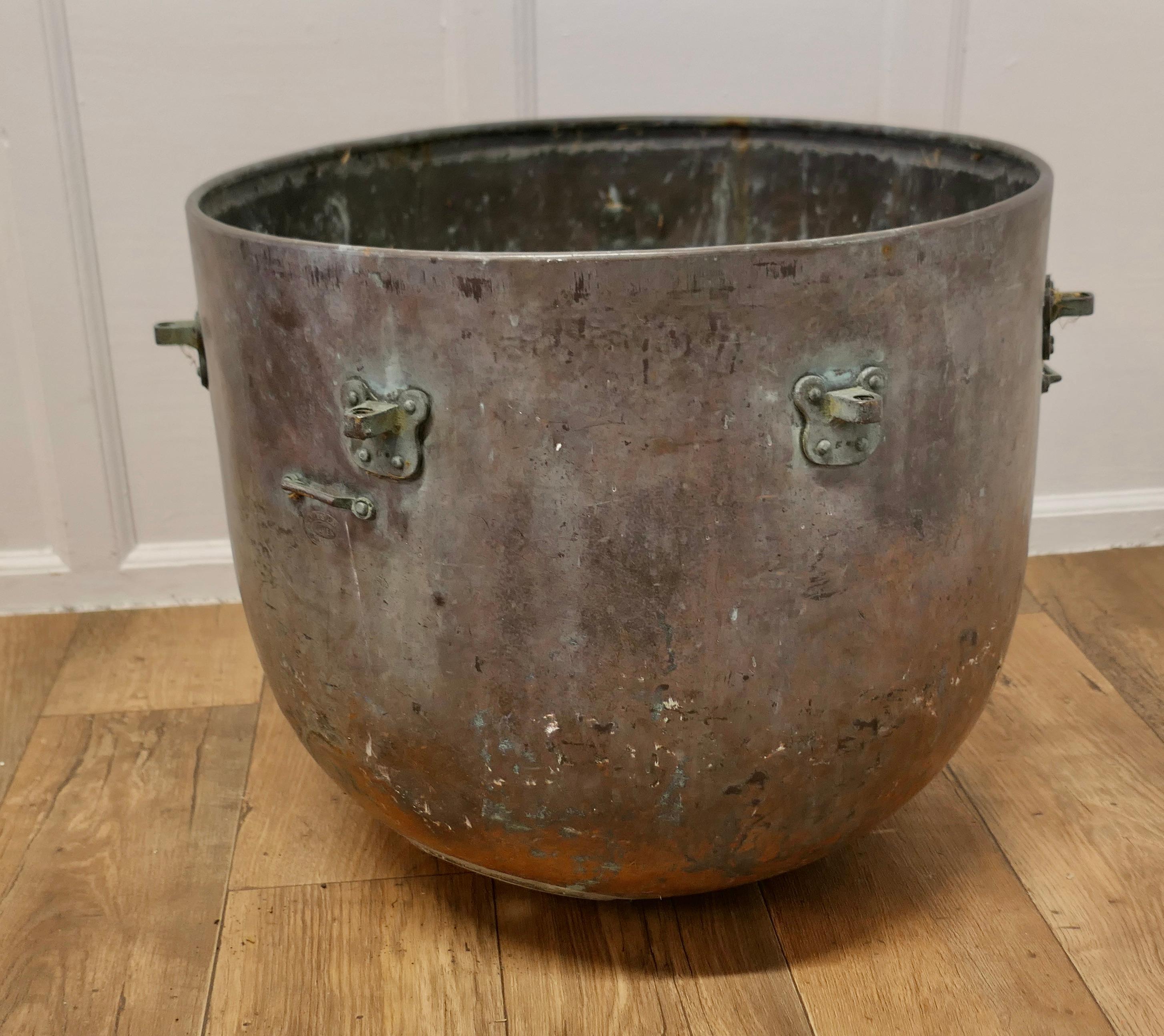 19th Century Copper Cauldron Log Bin or Planter    In Good Condition For Sale In Chillerton, Isle of Wight