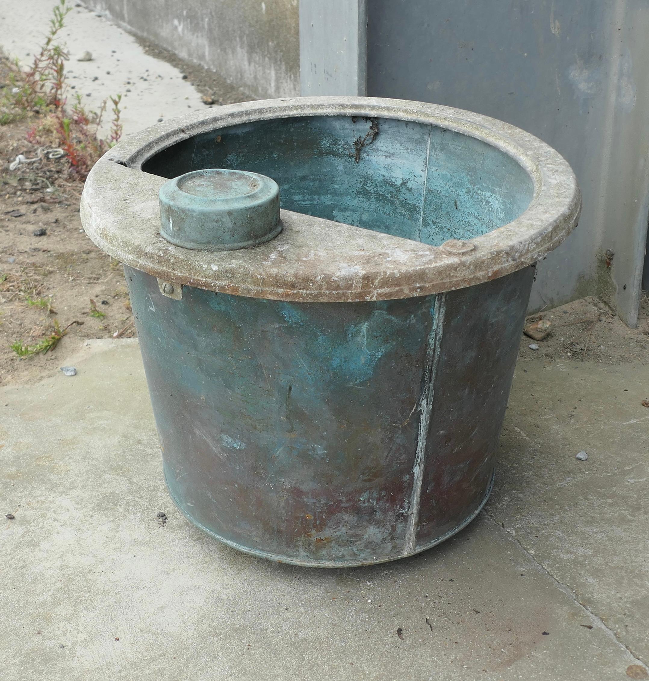 19th Century Copper Cauldron Log Bin or Planter For Sale 1