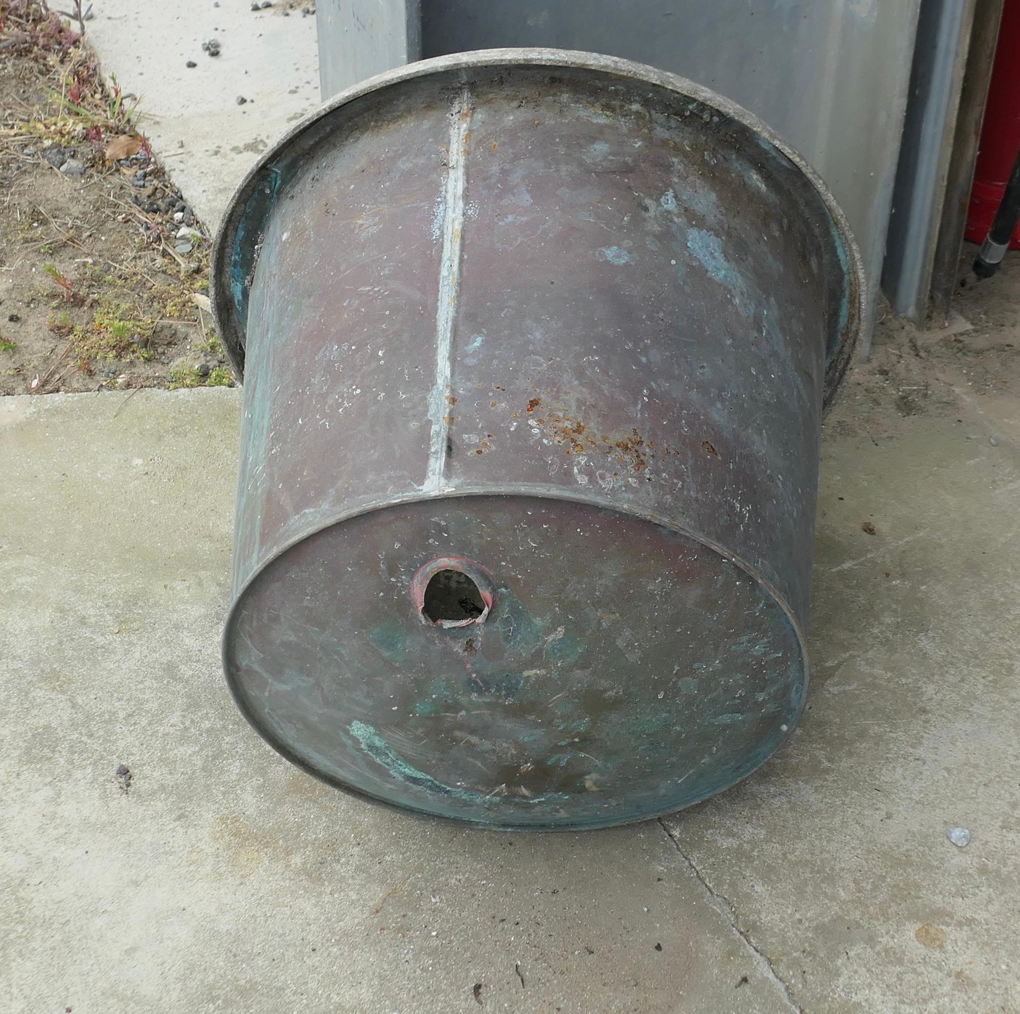 19th Century Copper Cauldron Log Bin or Planter For Sale 2