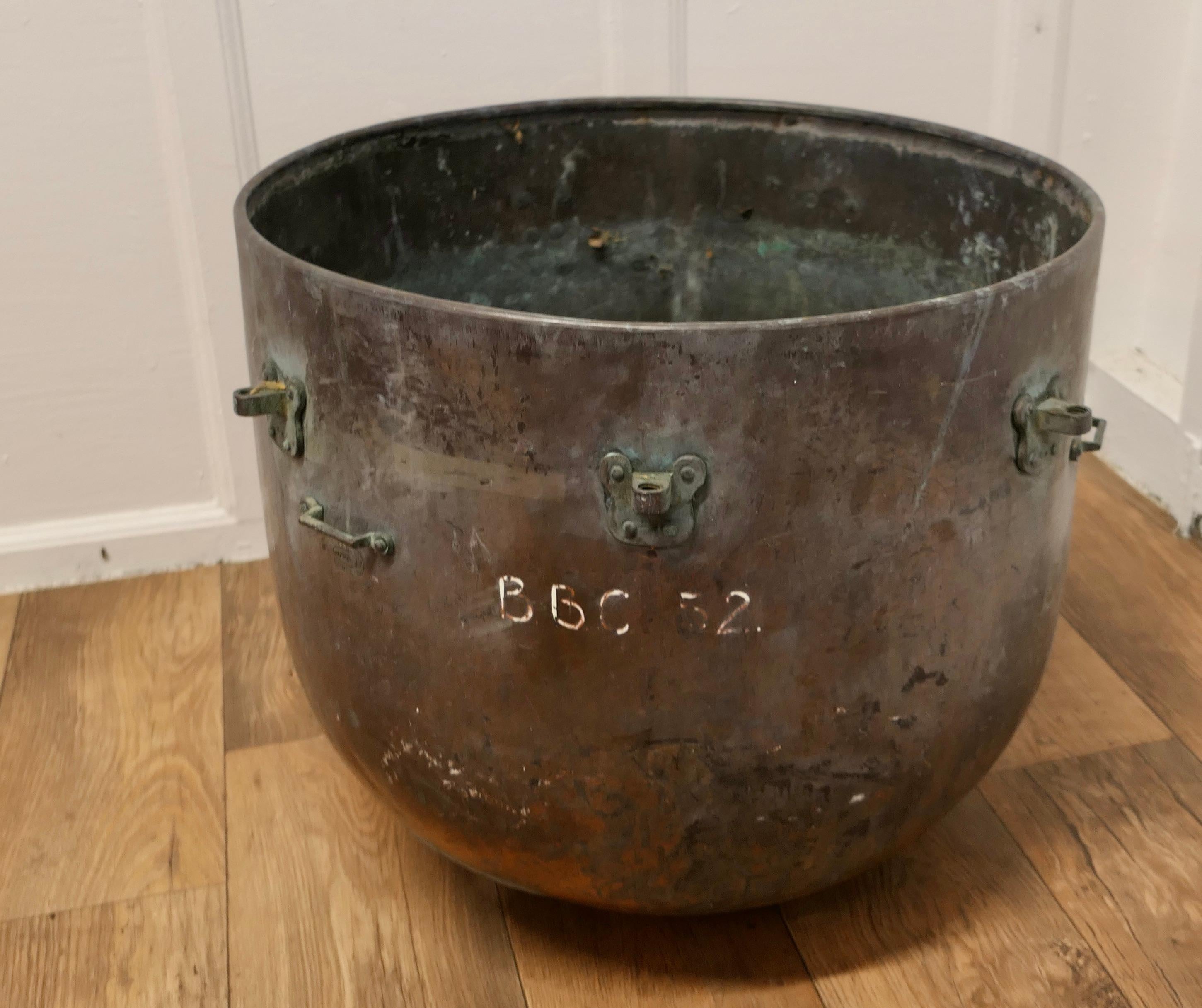 19th Century Copper Cauldron Log Bin or Planter    For Sale 4