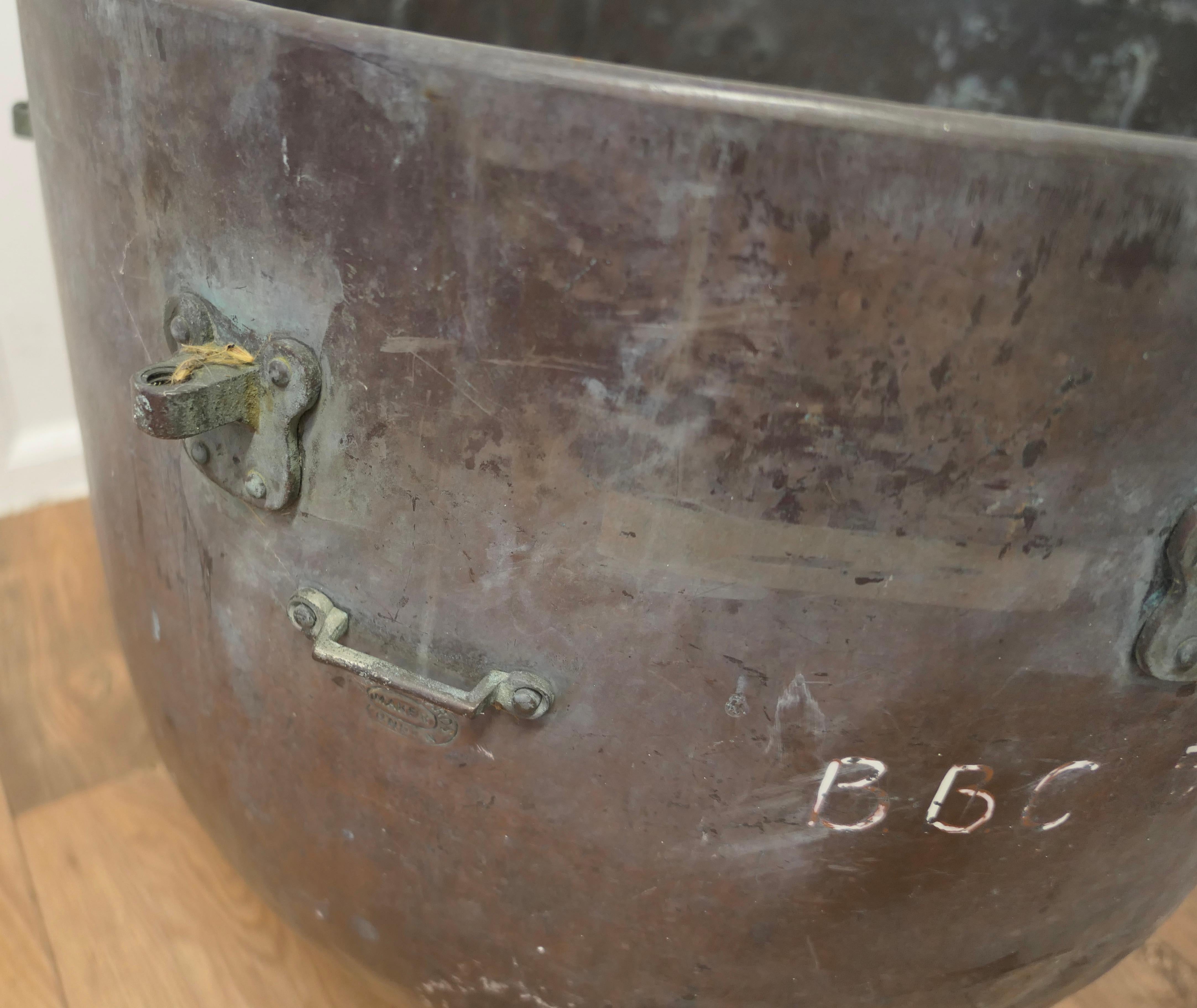 19th Century Copper Cauldron Log Bin or Planter    For Sale 5