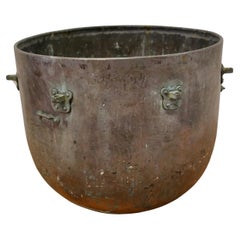 Used 19th Century Copper Cauldron Log Bin or Planter   