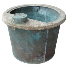 19th Century Copper Cauldron Log Bin or Planter