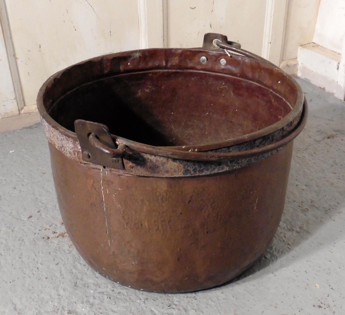 Country 19th Century Copper Cauldron or Log Bin