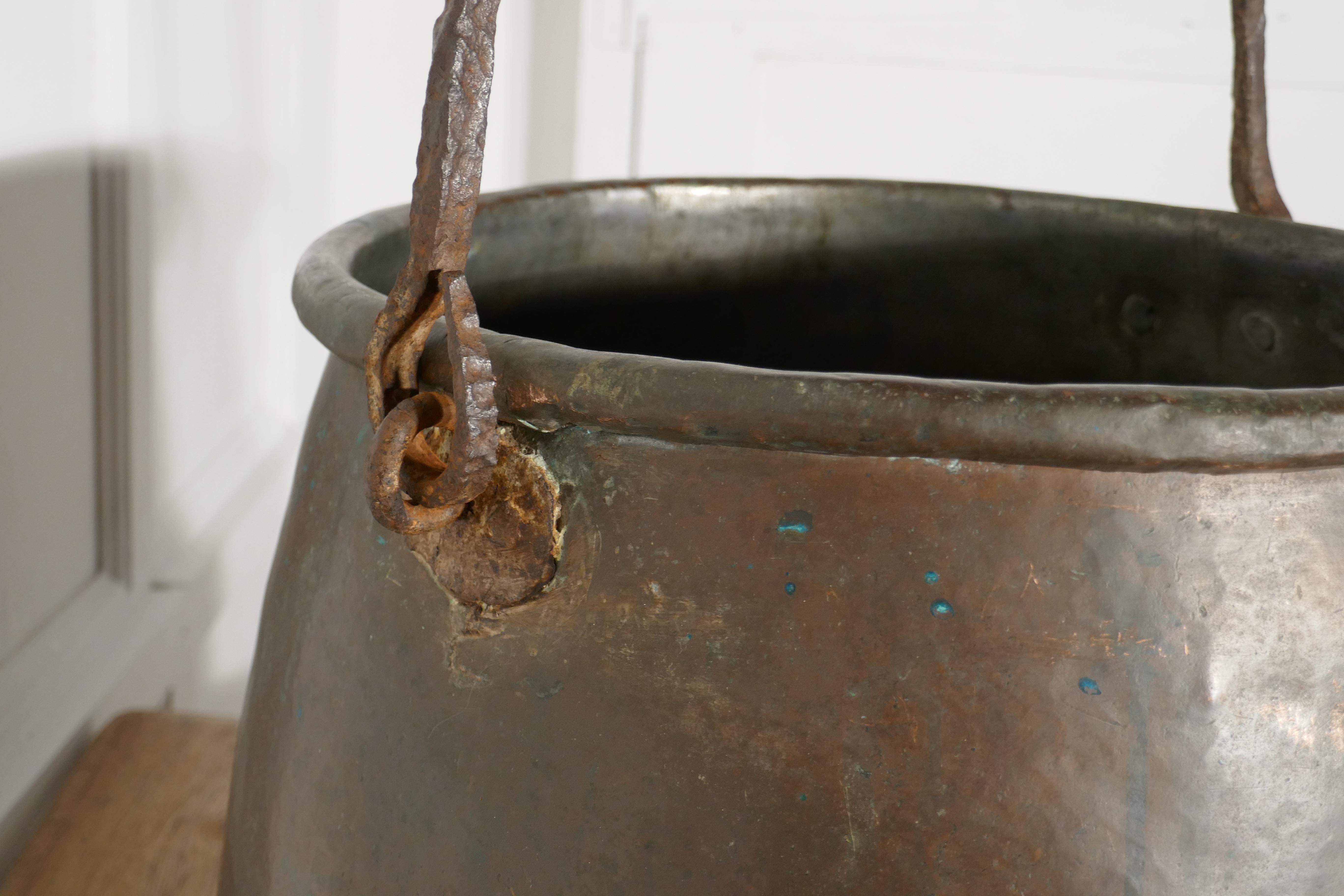 19th Century Copper Cauldron or Log Bin In Fair Condition In Chillerton, Isle of Wight