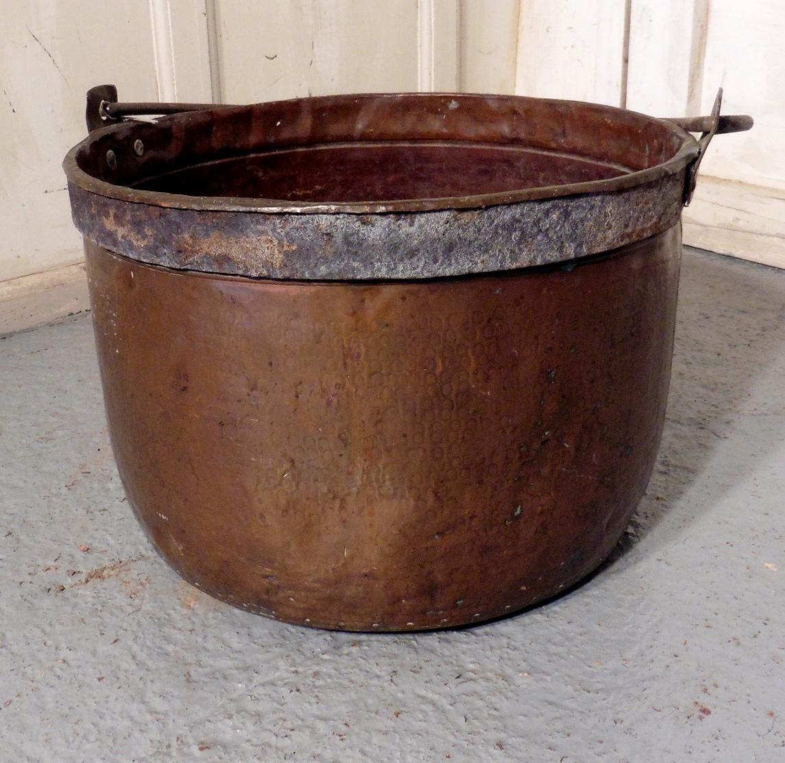 19th Century Copper Cauldron or Log Bin 1