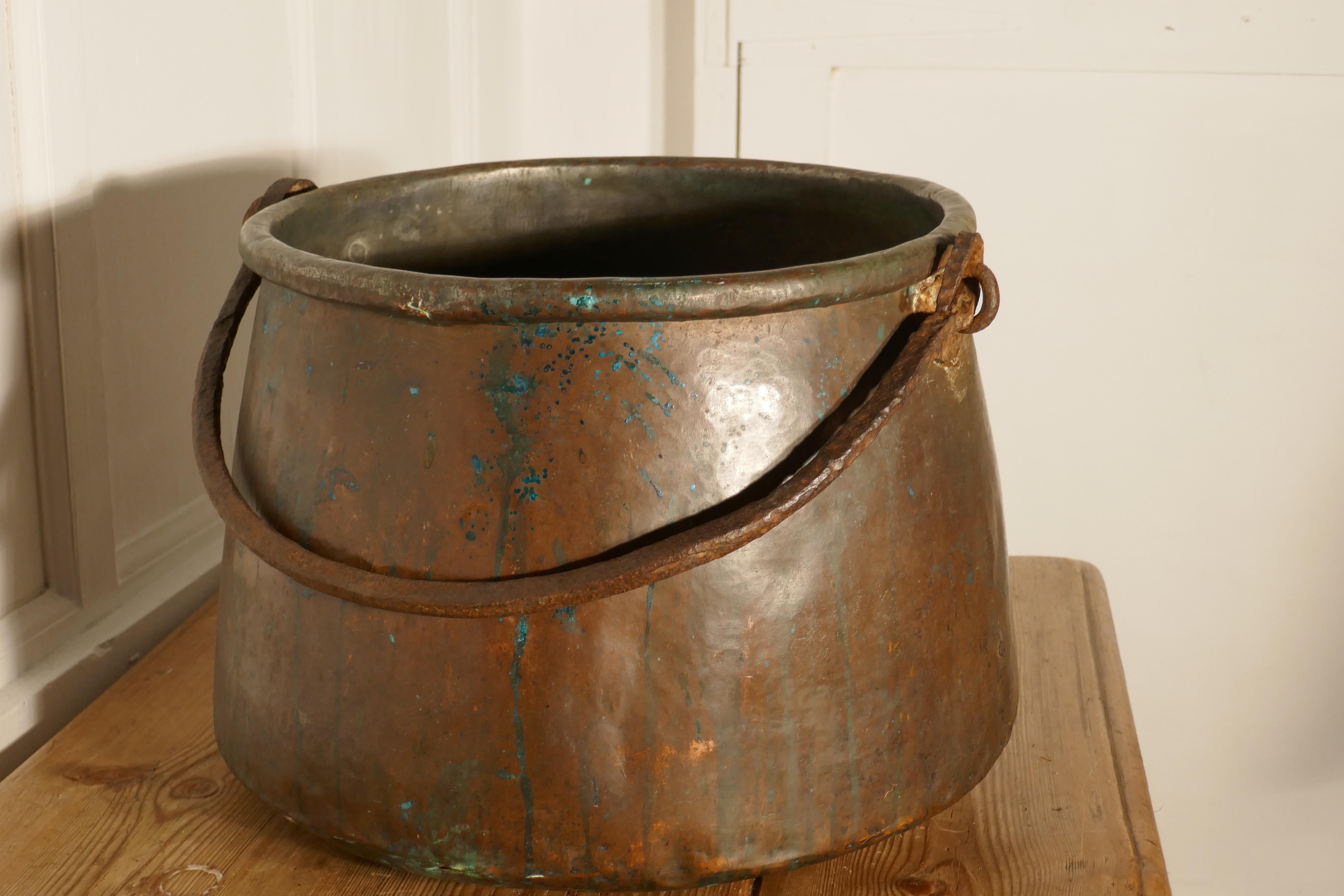 19th Century Copper Cauldron or Log Bin 2
