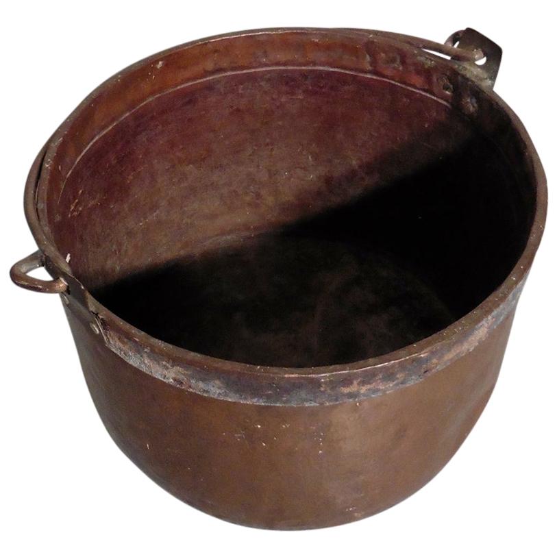 19th Century Copper Cauldron or Log Bin