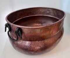 19th Century Copper Chimney Pot or Planter with Wrought Iron Handles